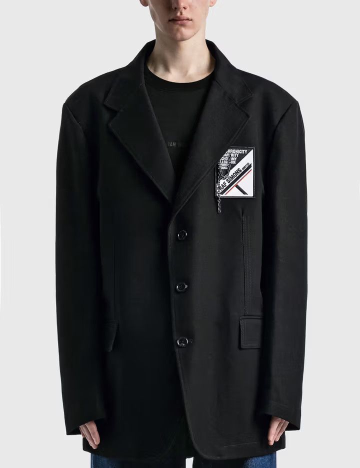 Raf Simons o1tko10426 Logo-Patched Blazer Jacket in Black Size US M / EU 48-50 / 2 - 3 Thumbnail