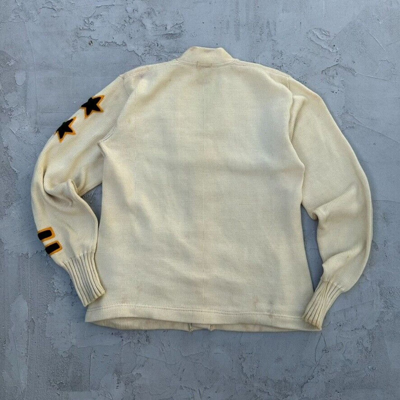 Vintage Vtg Harris Flippen Letterman Sweater Distressed Size US M / EU 48-50 / 2 - 7 Thumbnail