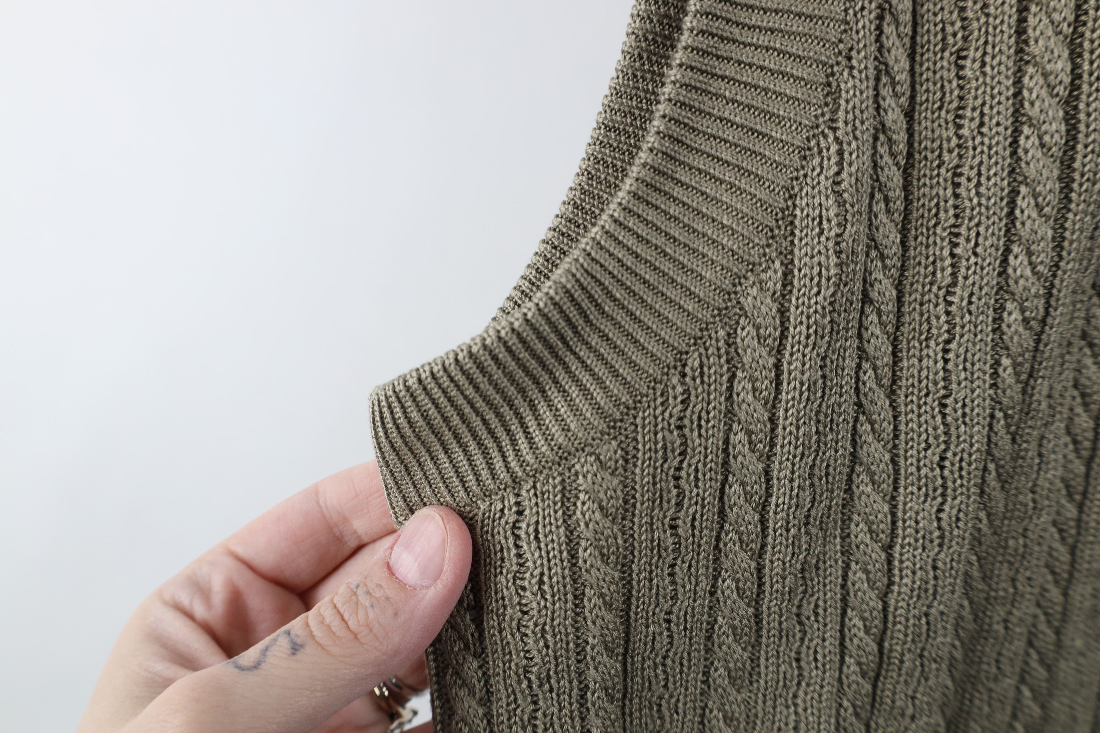 Vintage Vintage 90s Streetwear Cable Knit Cardigan Sweater Vest Size US L / EU 52-54 / 3 - 7 Thumbnail