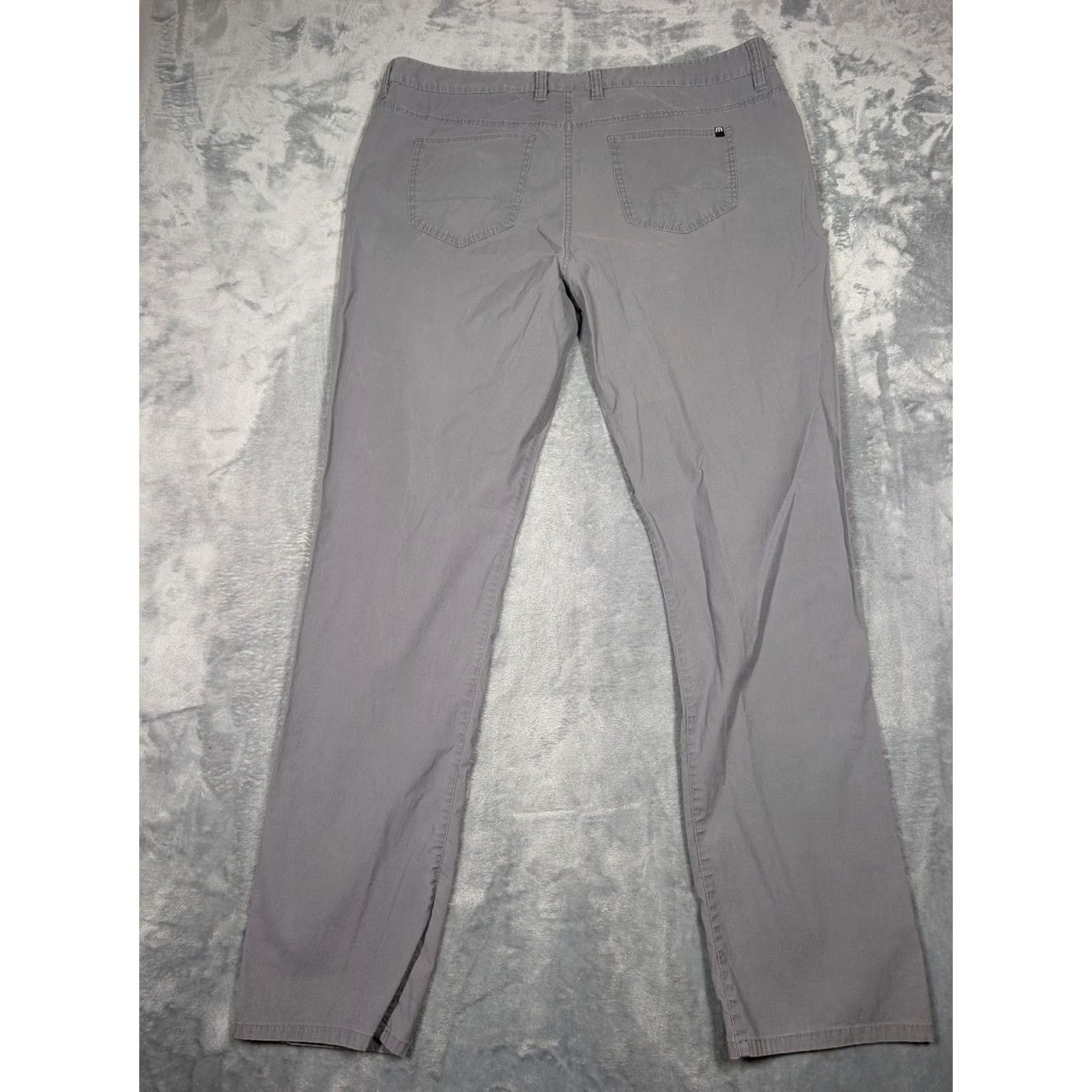 TravisMathew TravisMathew Pants Mens 40x34 Gray Stretch Chino Straight Leg Casual Golf Size US 40 / EU 56 - 6 Thumbnail