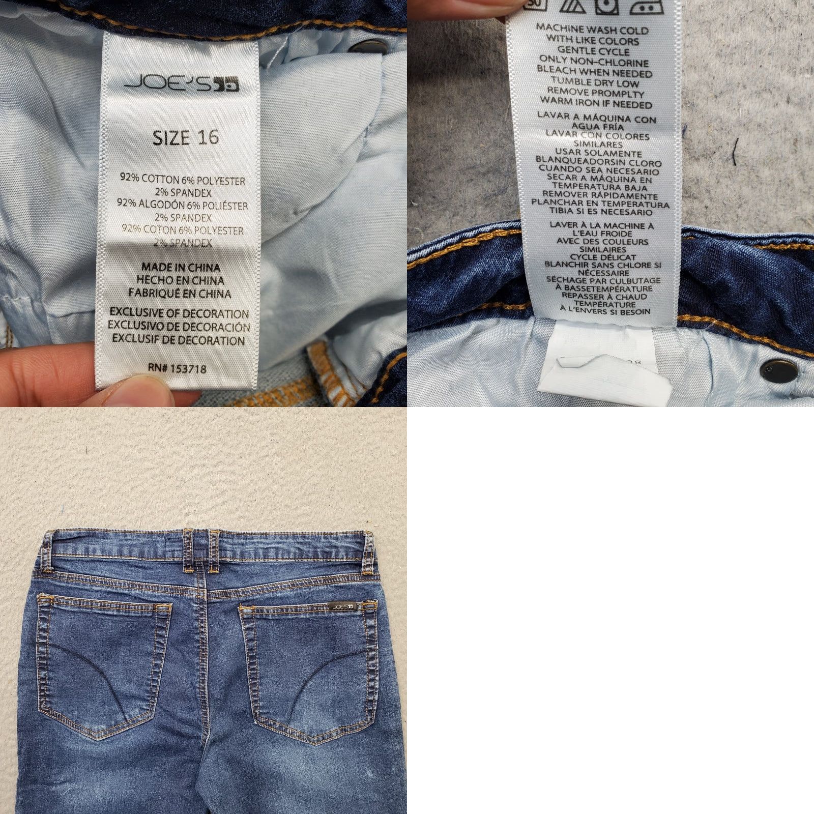 Vintage Joe's Jeans Womens Skinny Jeans 16 Blue Denim 5-Pocket Design Streetwear Regular Size 16 Womens Blue Jeans Size 38" / US 16 / IT 52 - 8 Thumbnail