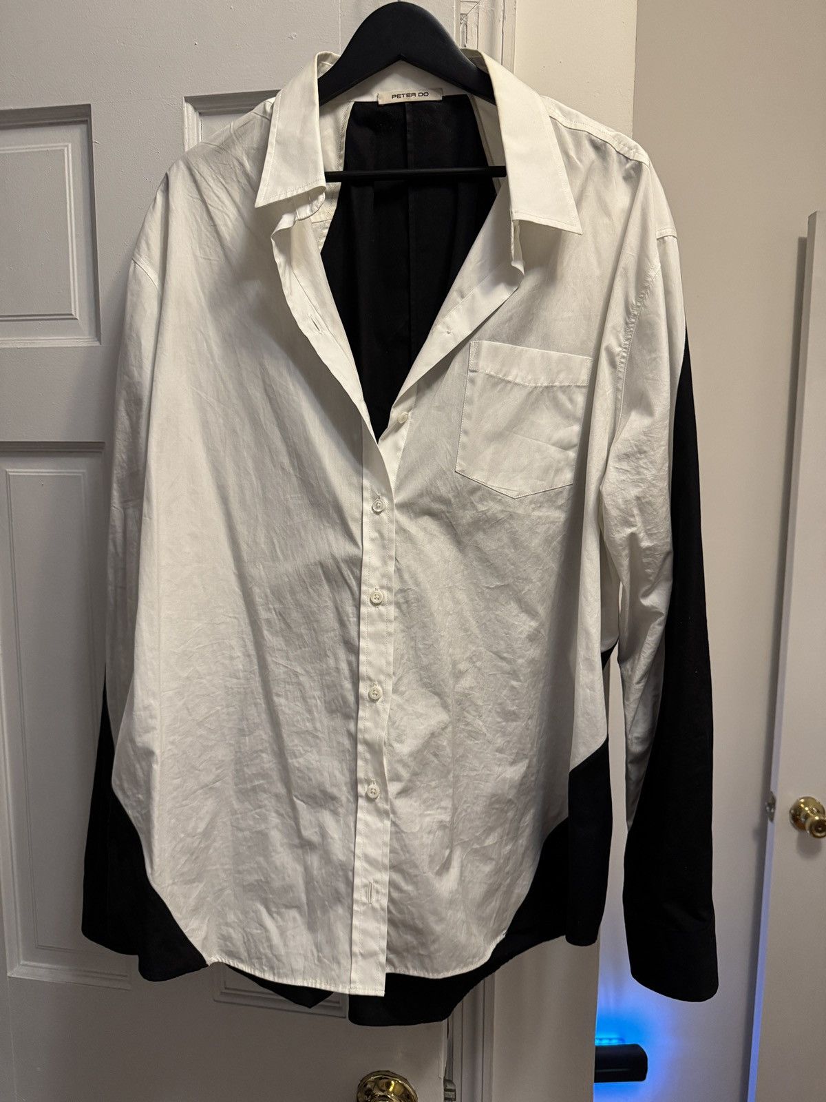 Poplin black white combo oversized shirt