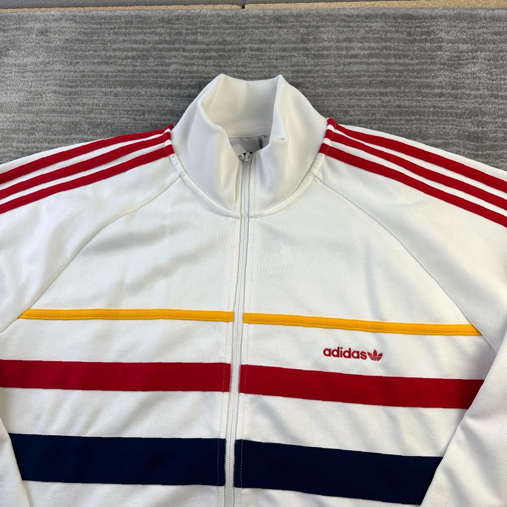 Adidas Adidas Jacket Mens XL White Red Originals Trefoil Firebird Track SST TT Full Zip Size US XL / EU 56 / 4 - 4 Thumbnail