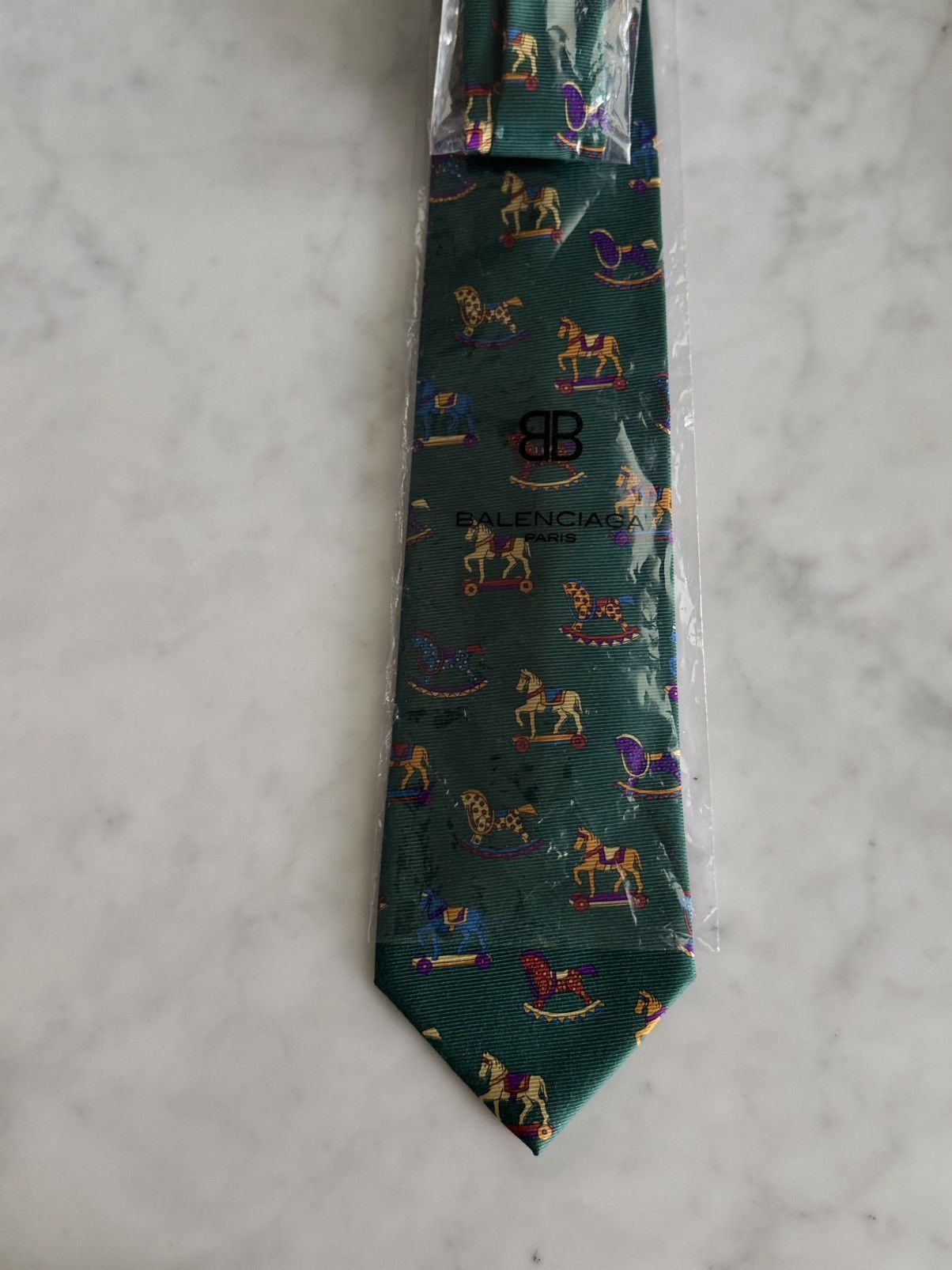Balenciaga Balenciaga Paris Rocking Horse Carousel Tie Deadstock NOS Size ONE SIZE - 3 Thumbnail