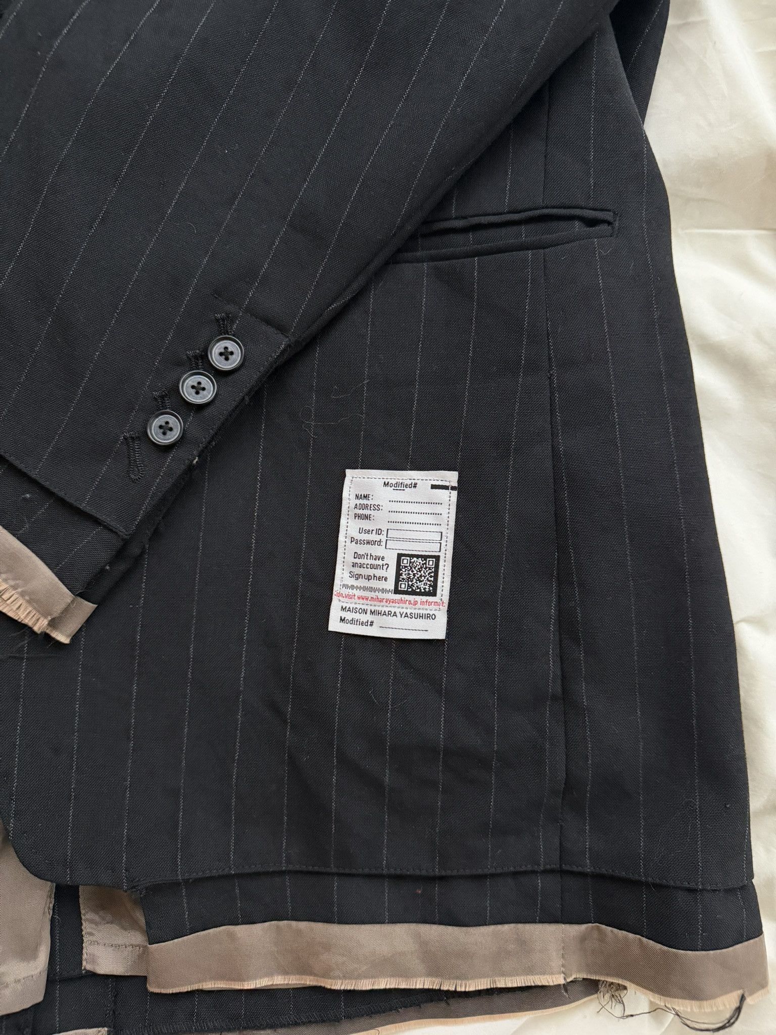 Maison MIHARA YASUHIRO FW24 Oversized Pinstripe MMY Black Blazer Size US M / EU 48-50 / 2 - 3 Thumbnail