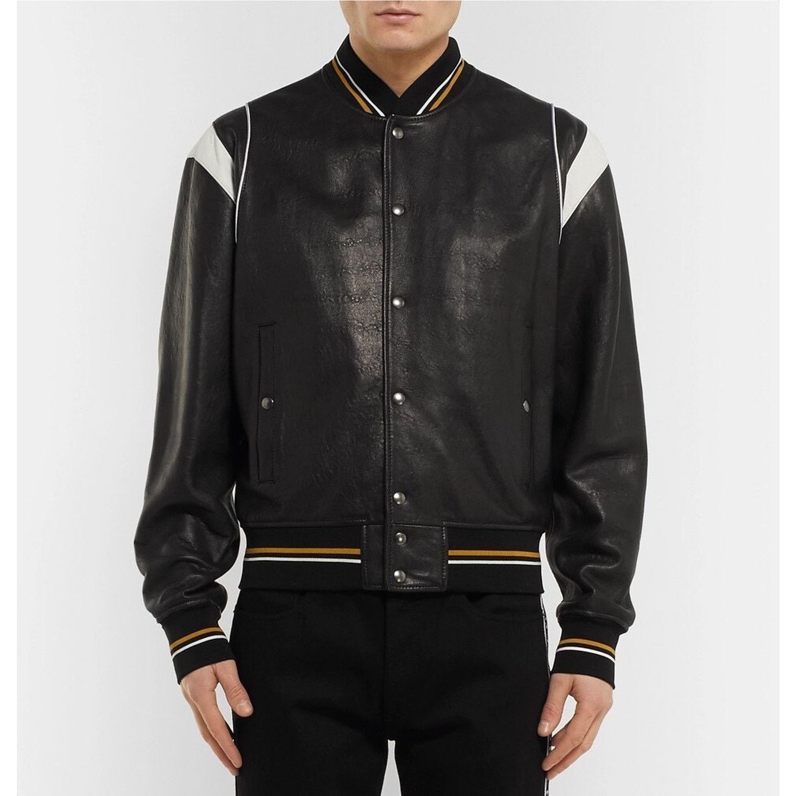 Givenchy Givenchy Leather Monogram Varsity Bomber Blouson Jacket 50 Size US M / EU 48-50 / 2 - 9 Thumbnail