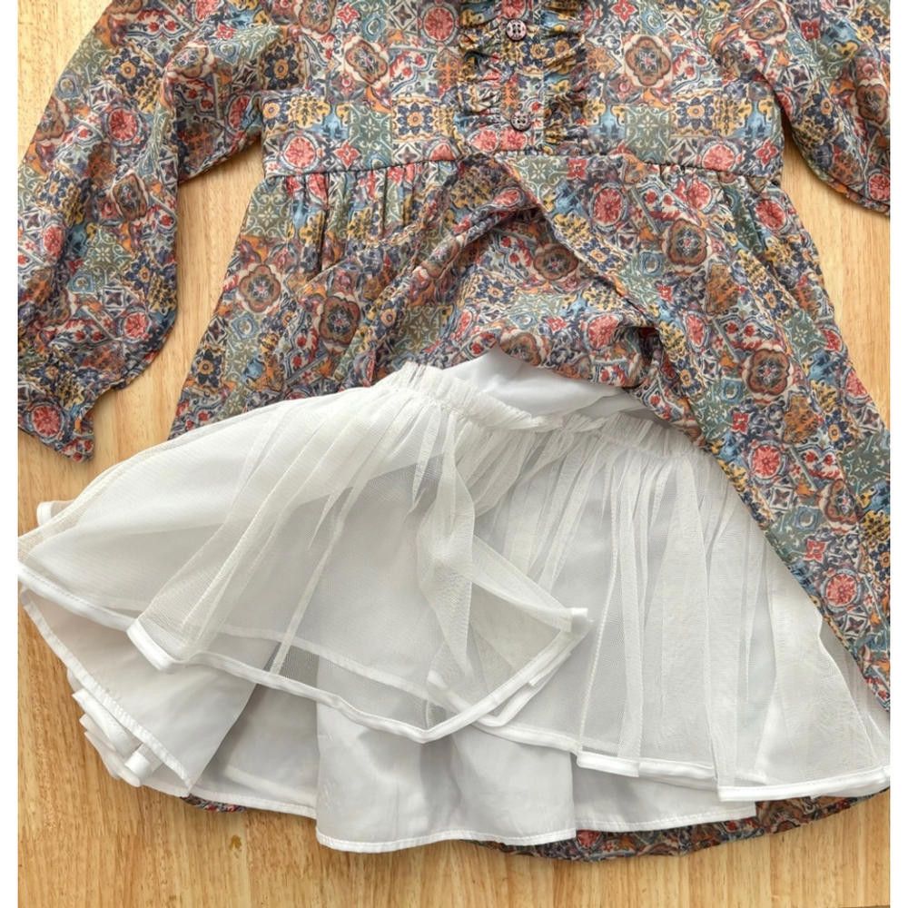 Designer Pippa & Julie Long Sleeve Dress Full Skirt Size XXS / US 00 / IT 34 - 4 Thumbnail