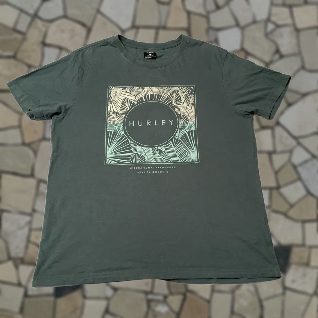 Hurley Hurley Green Short Sleeve Cotton Logo T-Shirt Men's L Size US L / EU 52-54 / 3 - 1 Thumbnail