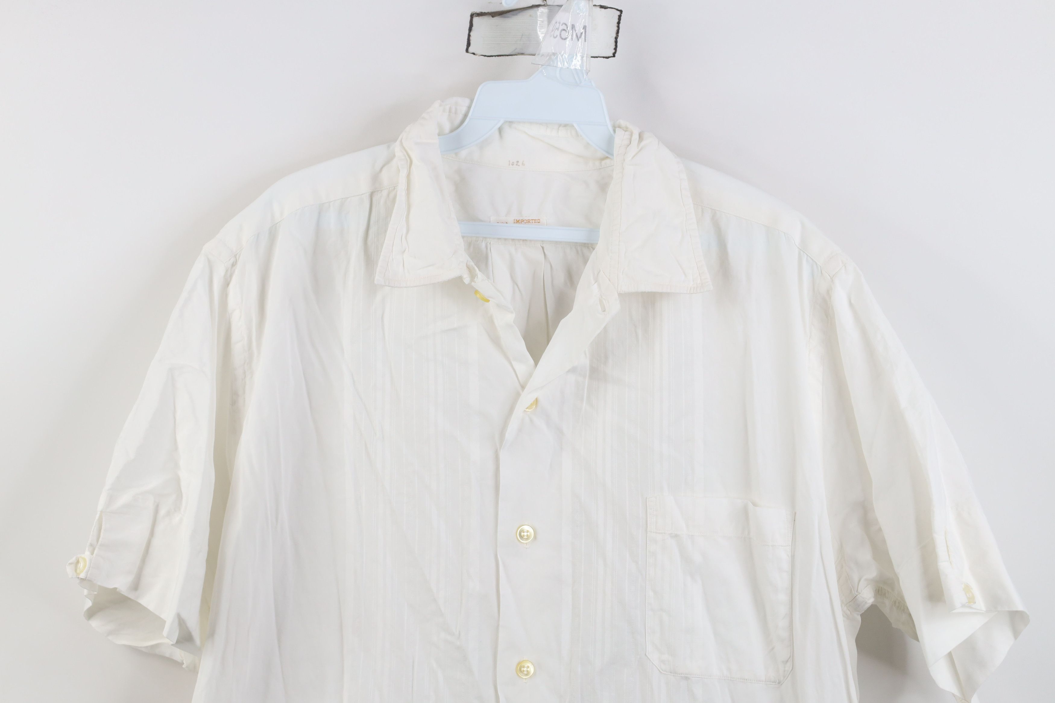 Vintage Vintage 50s Satin Stripe Single Needle Sleeve Button Shirt Size US XL / EU 56 / 4 - 2 Thumbnail