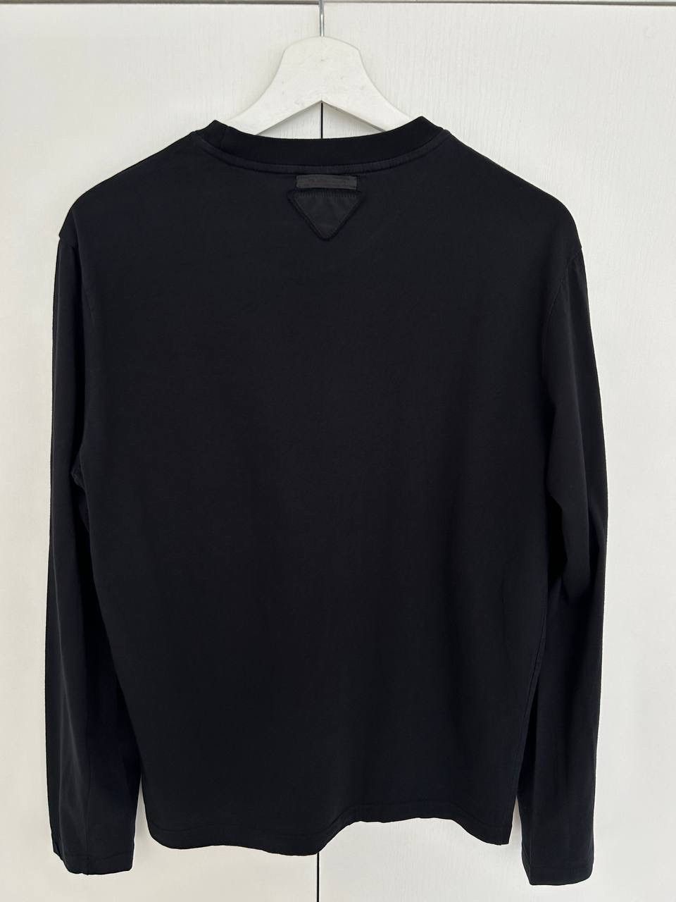 Prada Prada Long Sleeve Crewneck Navy Plague Logo Jumper Size 48 Size US M / EU 48-50 / 2 - 2 Thumbnail