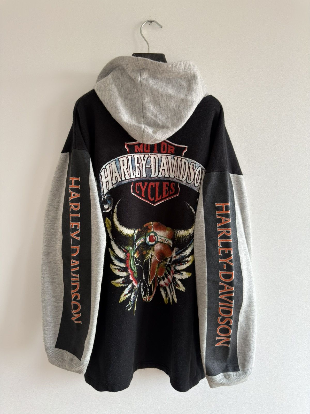 Harley Davidson *RARE* 90s VINTAGE EMPIRE HOODIE HARLEY DAVIDSON USA AOP Size US XL / EU 56 / 4 - 6 Thumbnail