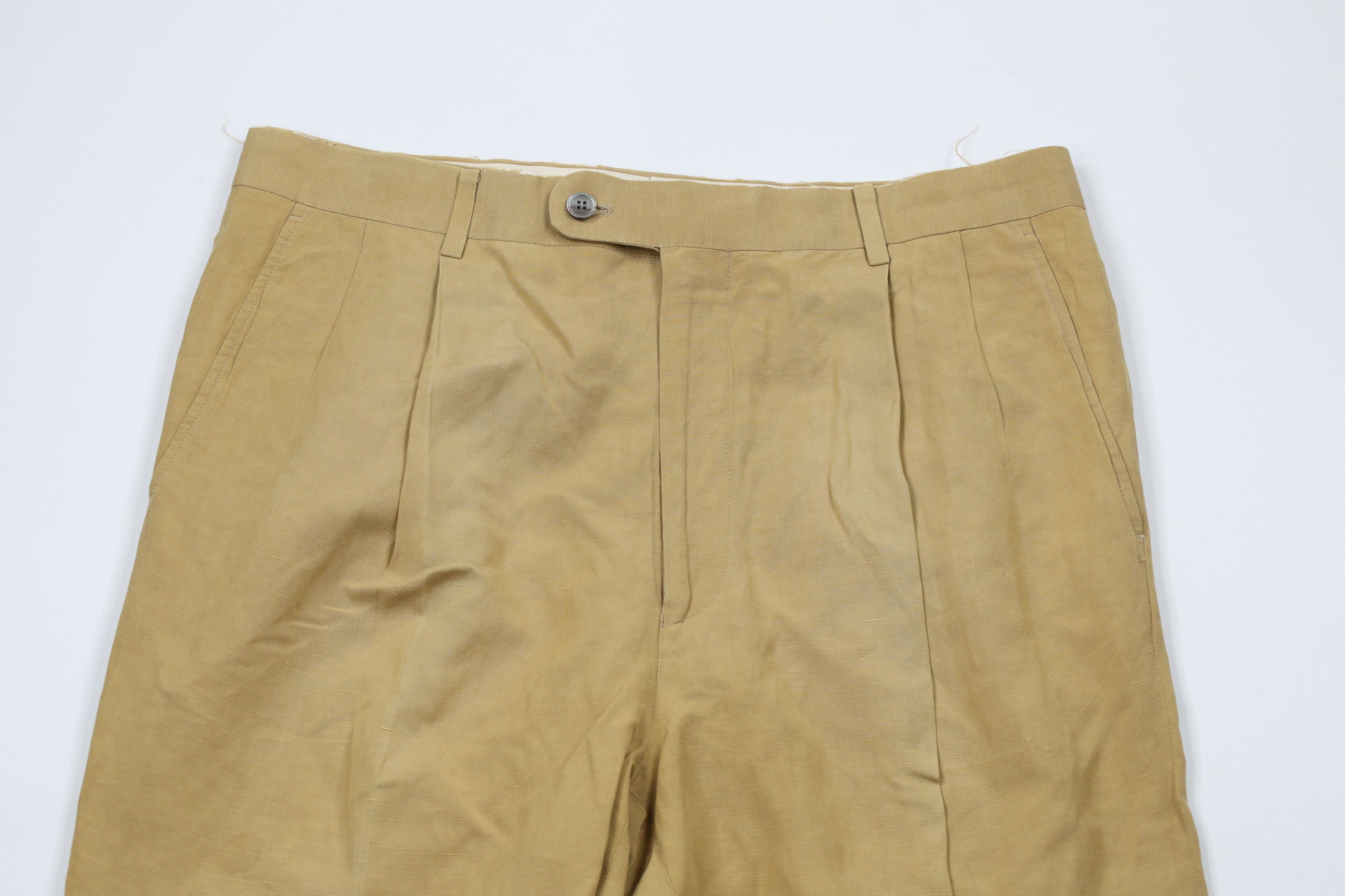 Vintage Vintage 90s Streetwear Silk Linen Wide Leg Chino Pants Size US 34 / EU 50 - 2 Thumbnail
