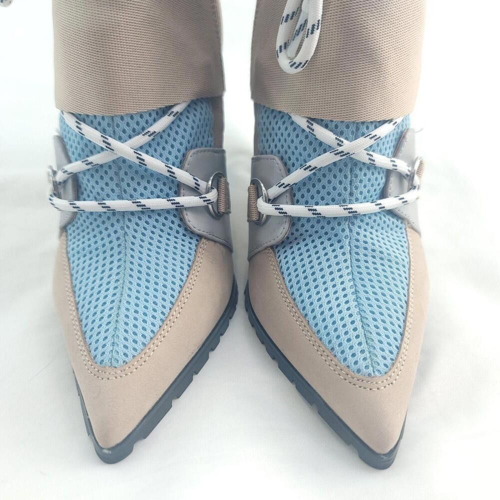 Steve Madden Steve Madden Illusion Tan Leather Blue Size 7.5 Heeled Boot Size US 7.5 / IT 37.5 - 7 Thumbnail