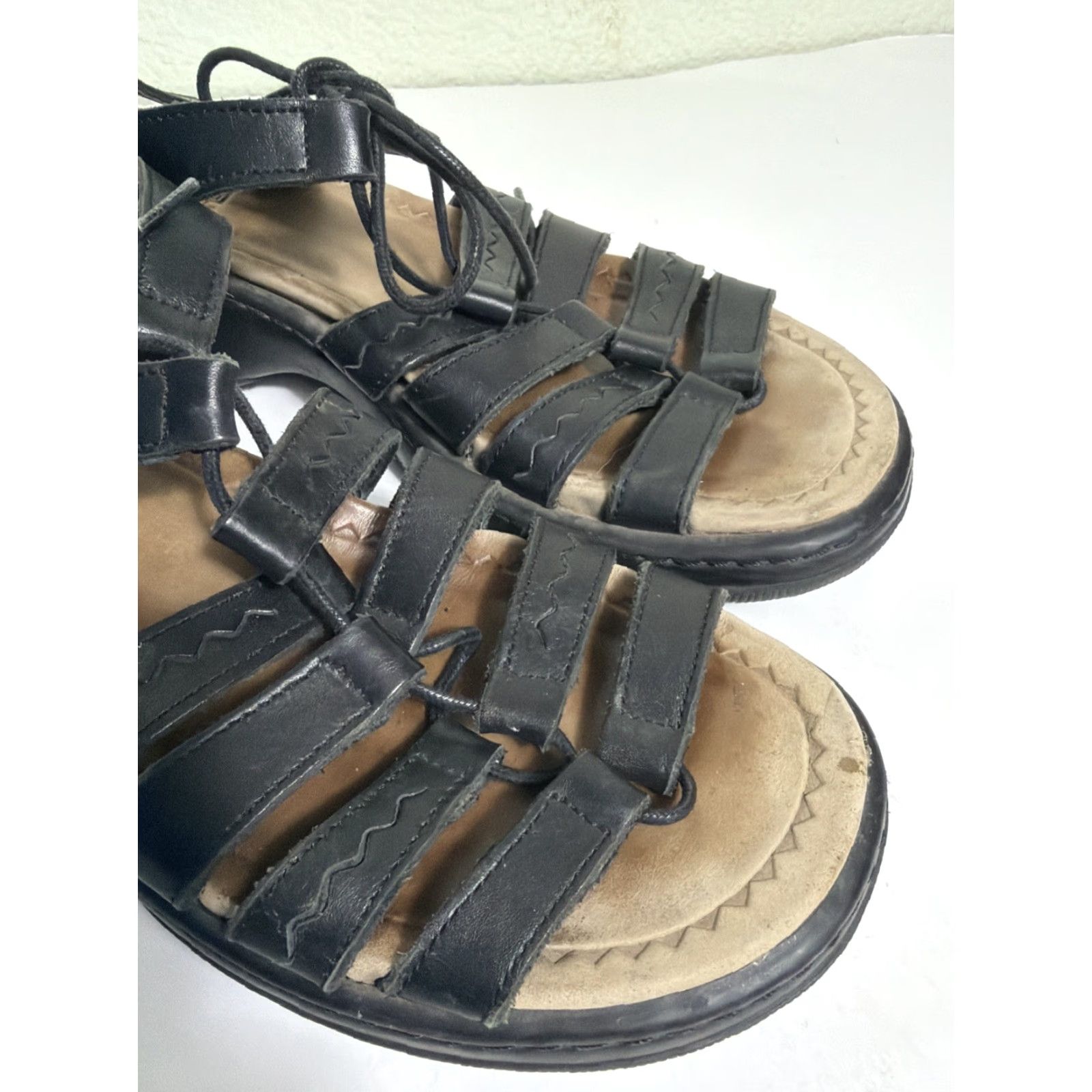 Dansko Dansko Elena Gladiator Sandals Womens Size 38 US 7.5-8 Black Leather Strappy Adjustable Lace Up Casual Shoes Size US 8 / IT 38 - 3 Thumbnail
