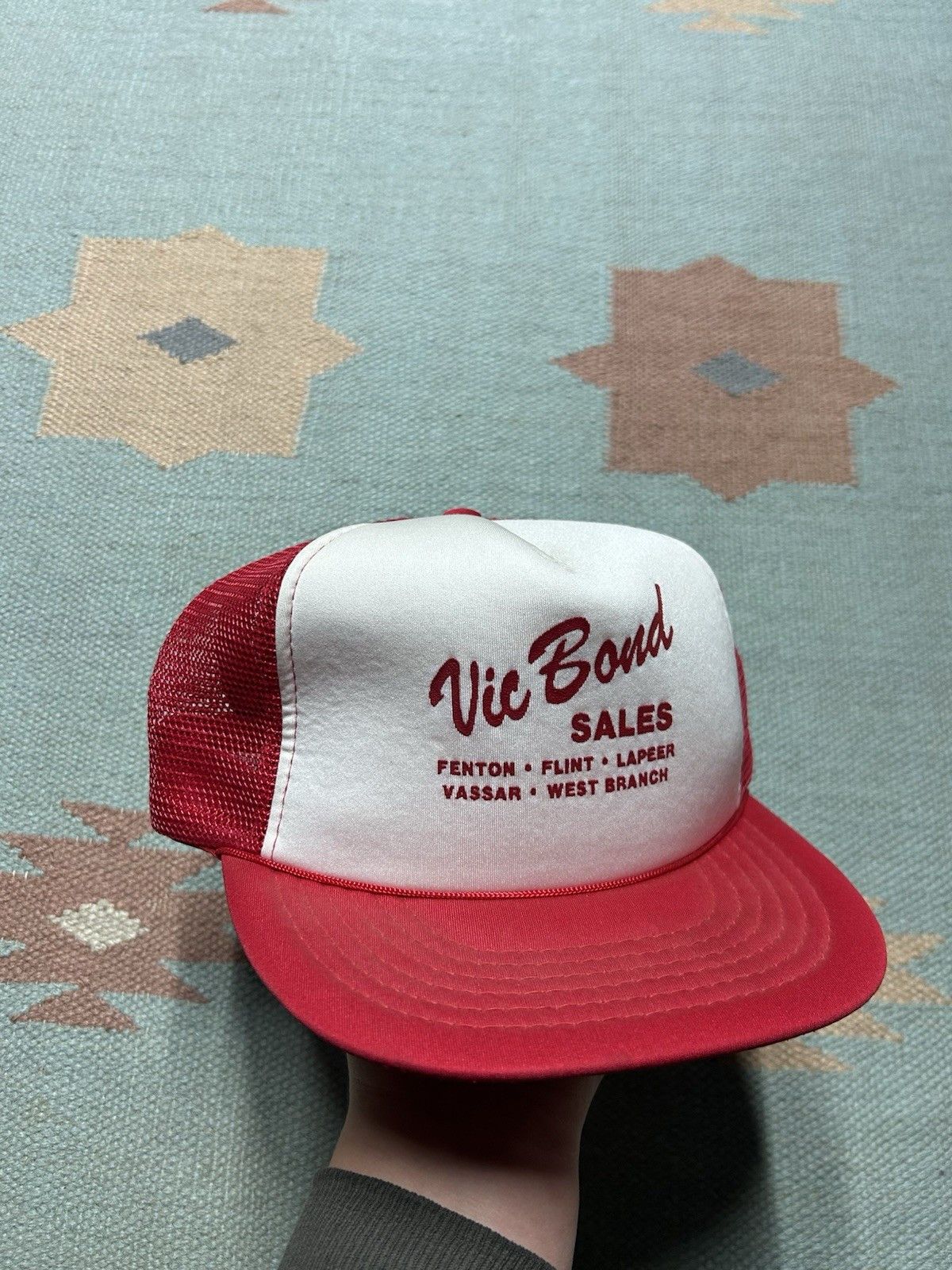 Vintage Vintage trucker hat Vic Bond sales flint Michigan SnapBack Size ONE SIZE - 1 Thumbnail