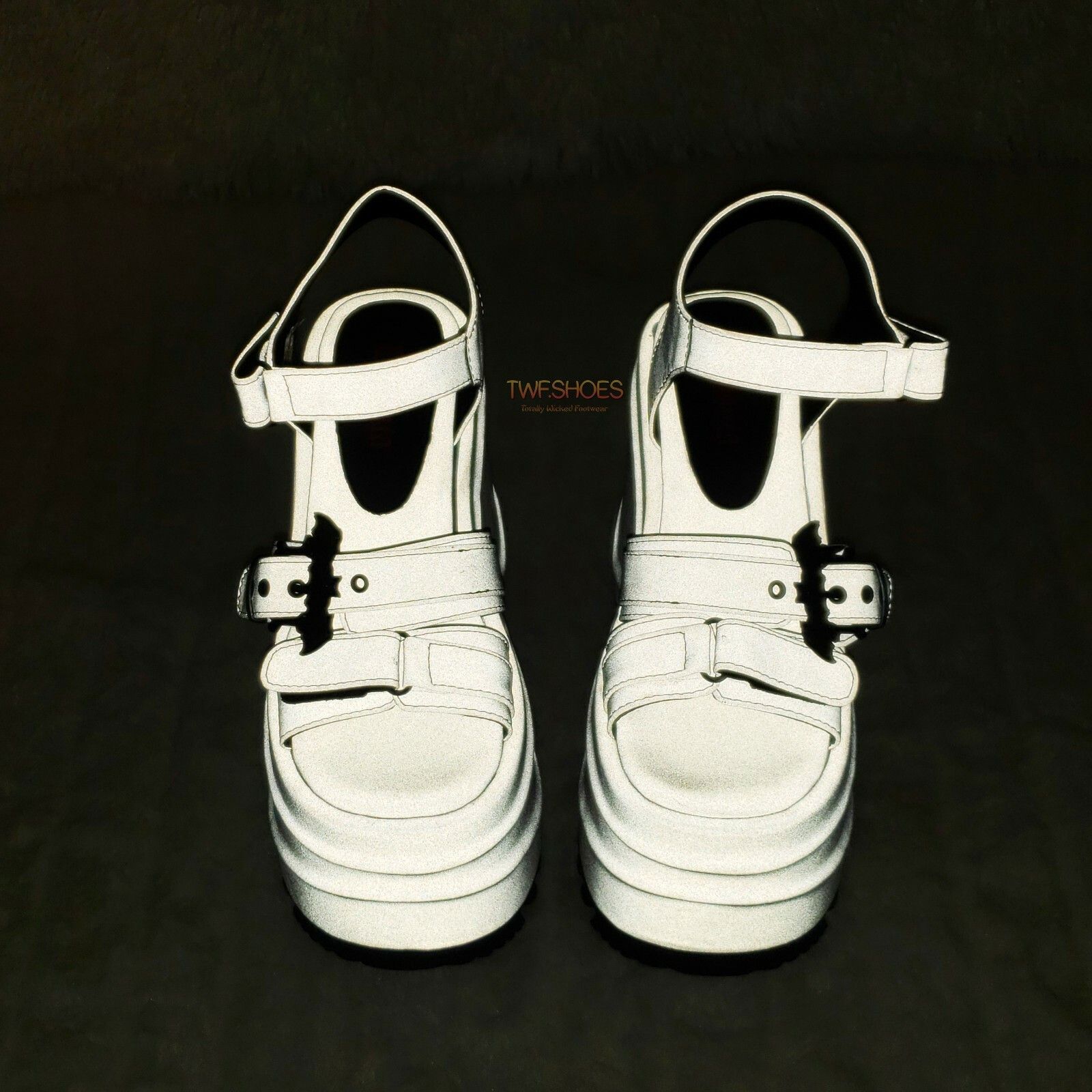 Other Wave 13 - 6" Platform Goth Bat Buckle Closure Sandals Shoes Size US 10 / IT 40 - 8 Thumbnail