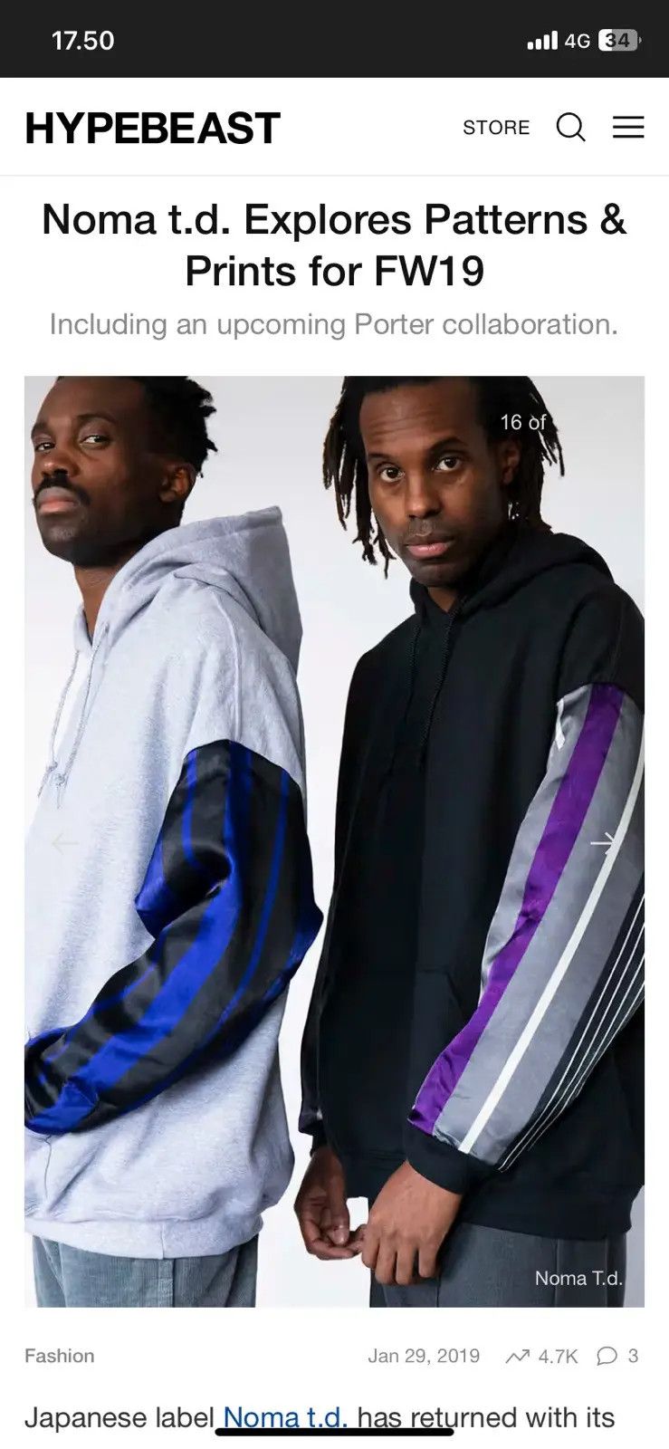 NOMA t.d FW19 NOMA t.d striped sleeve oversized hoodie Size US XL / EU 56 / 4 - 1 Thumbnail