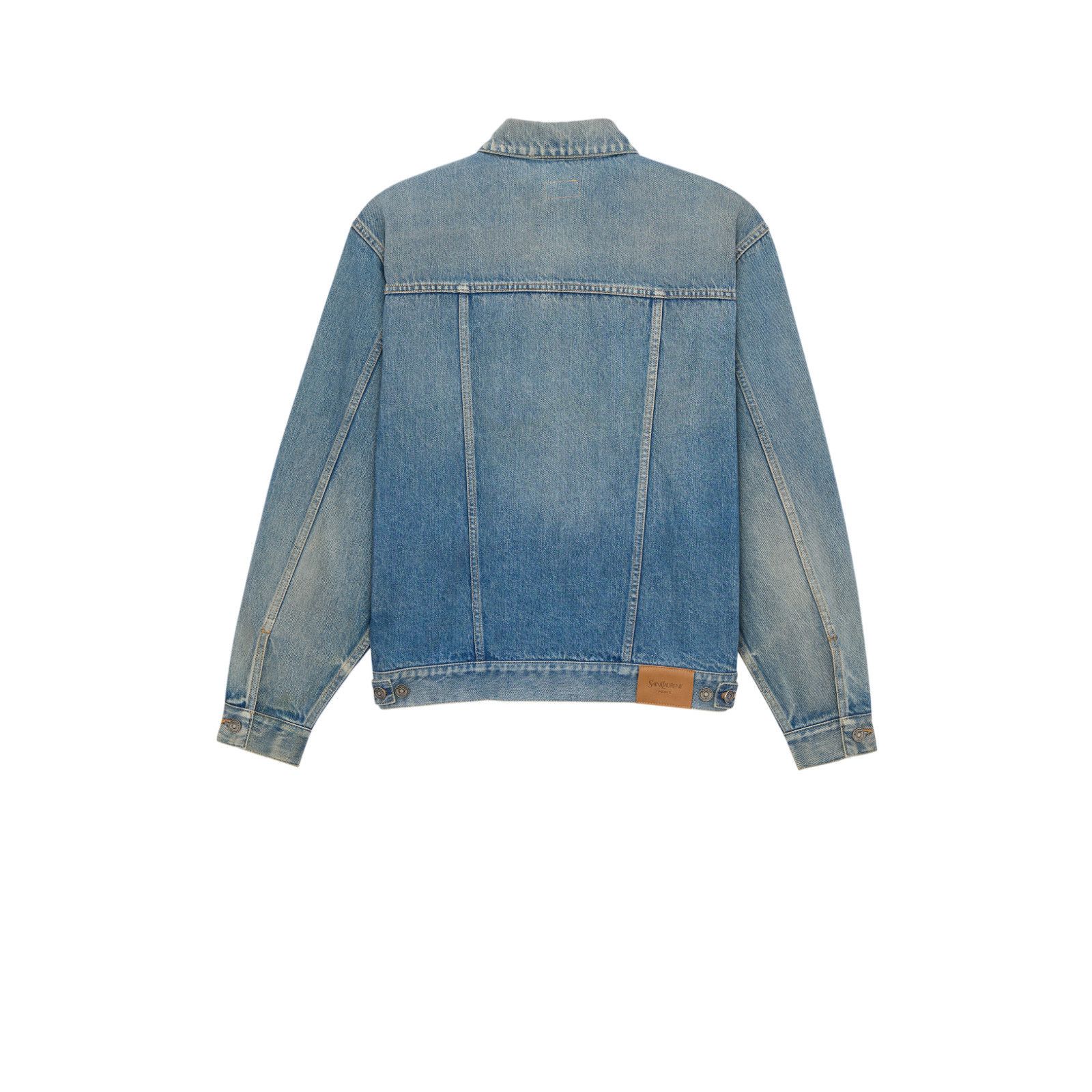 SAINT LAURENT $1850 Mid Blue Trucker Jacket New & Authentic