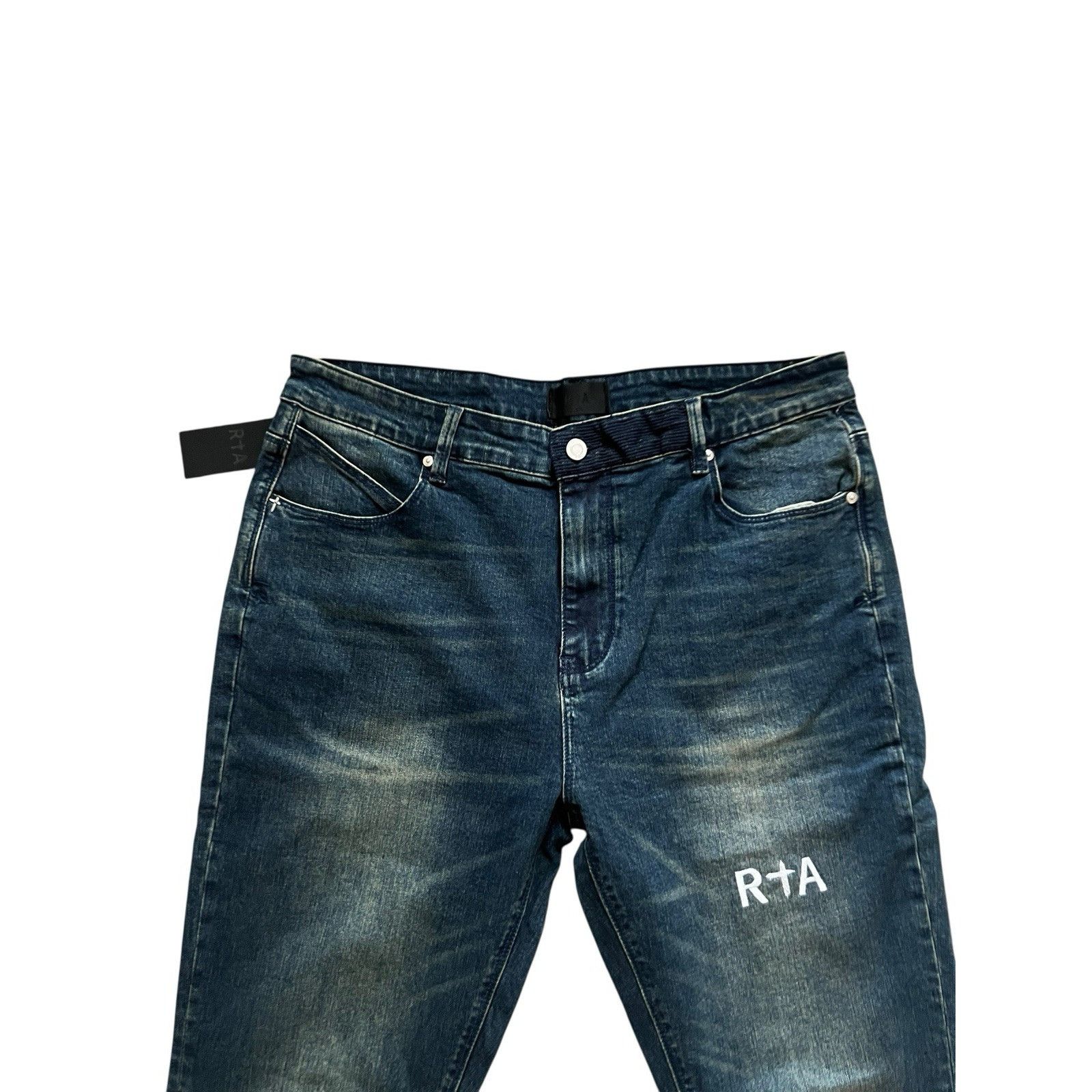 Rta RtA Mens Logo Whiskered Jeans Slim Blue $265 Size 38/32 Size US 38 / EU 54 - 2 Thumbnail
