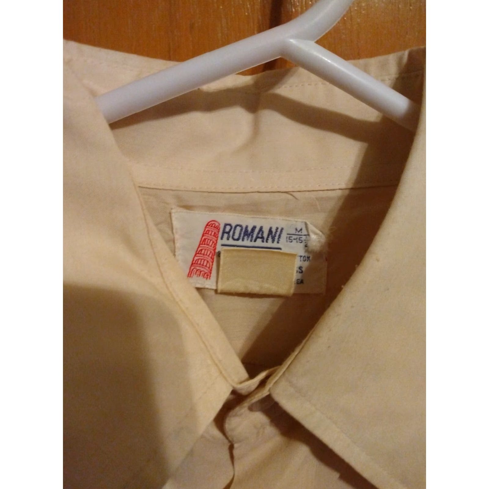 Vintage VINTAGE ROMANI Shirt Mens M Yellow Button-Up Long Sleeve Collared 70s Retro All Seasons Easy Care Pockets Size 40R - 4 Thumbnail