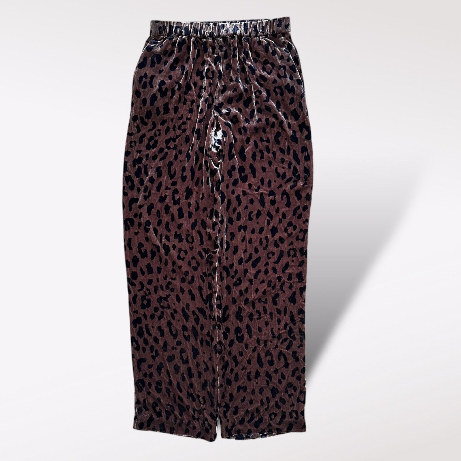 Tibi Tibi Cheetah Velvet Pant Rosewood/Navy Size S Indie Sleaze Size 29" - 1 Thumbnail