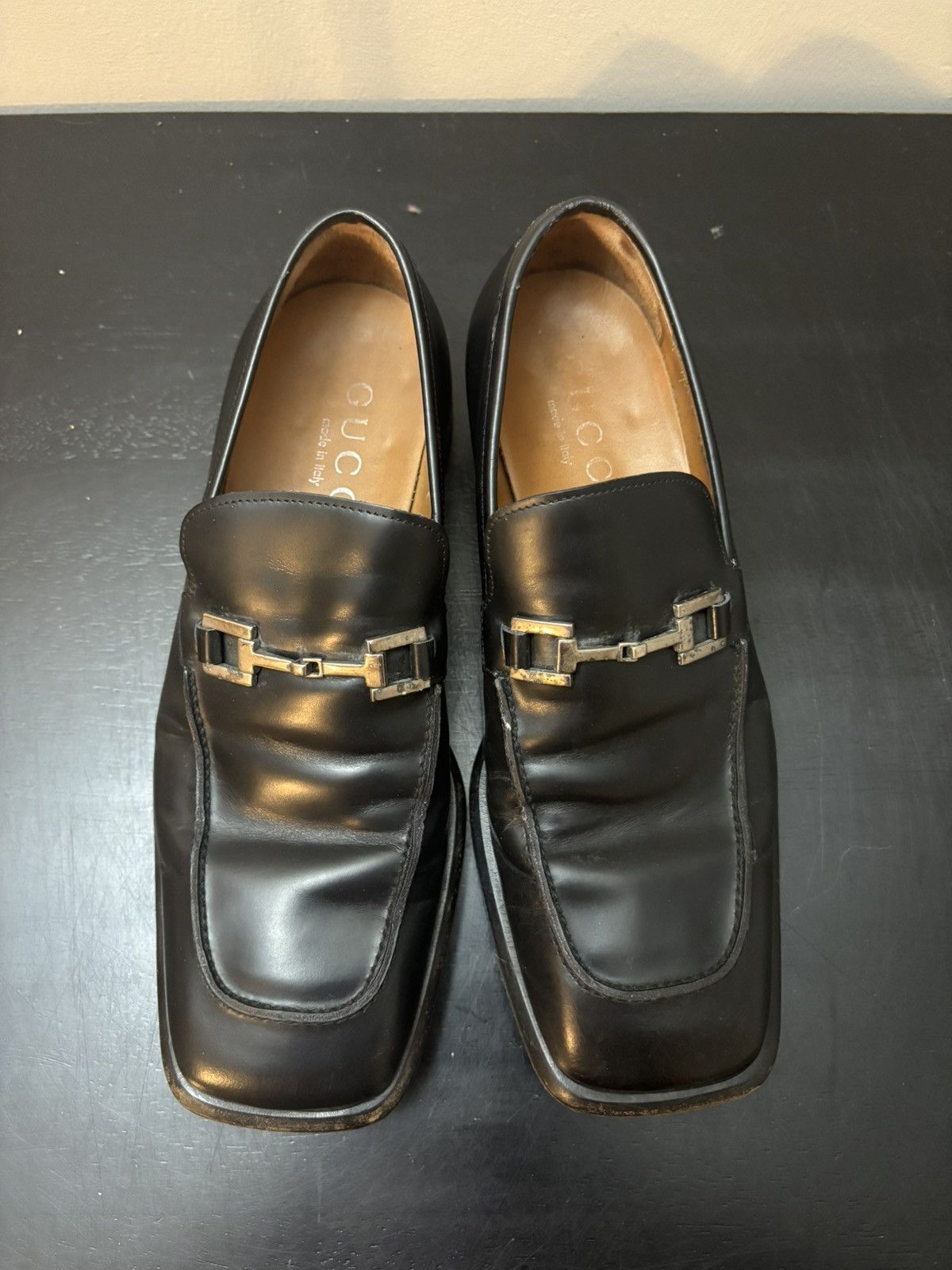Gucci Gucci Vintage Horsebit Square Toe Loafers Black Size US 9.5 / EU 42-43 - 2 Thumbnail