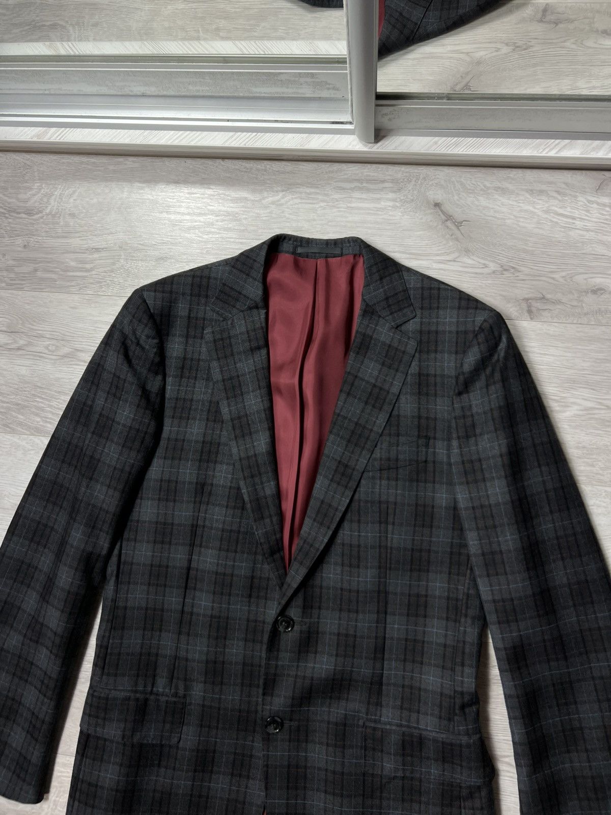 Suitsupply SUITSUPPLY Pure Wool Super 120’S Checked Blazer Jacket Sz 38 Size 38R - 2 Thumbnail