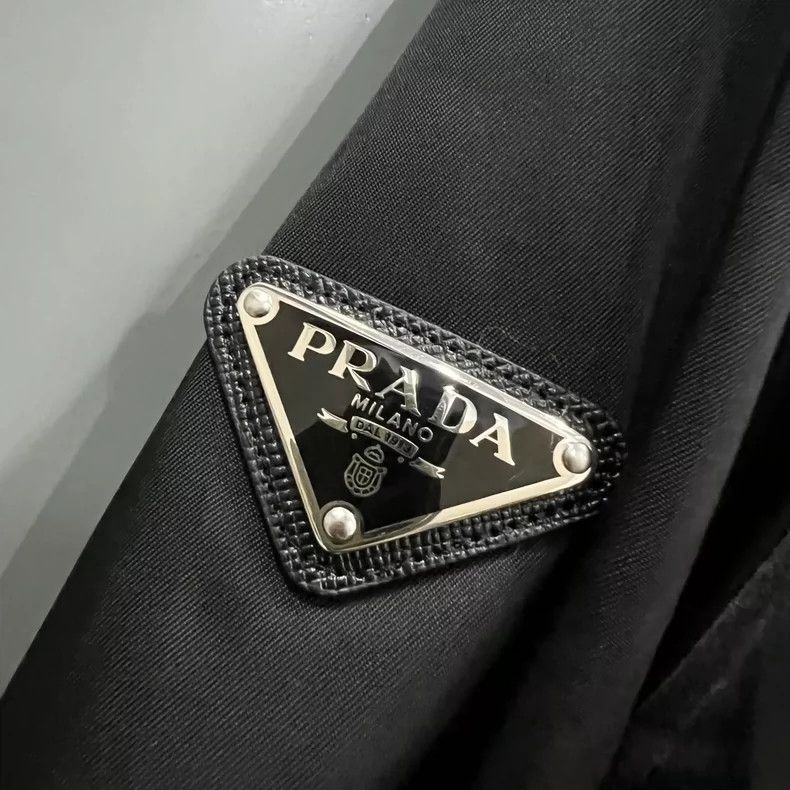 Prada Prada Black triangle logo jacket 2502-Nextarrow Size US S / EU 44-46 / 1 - 3 Thumbnail