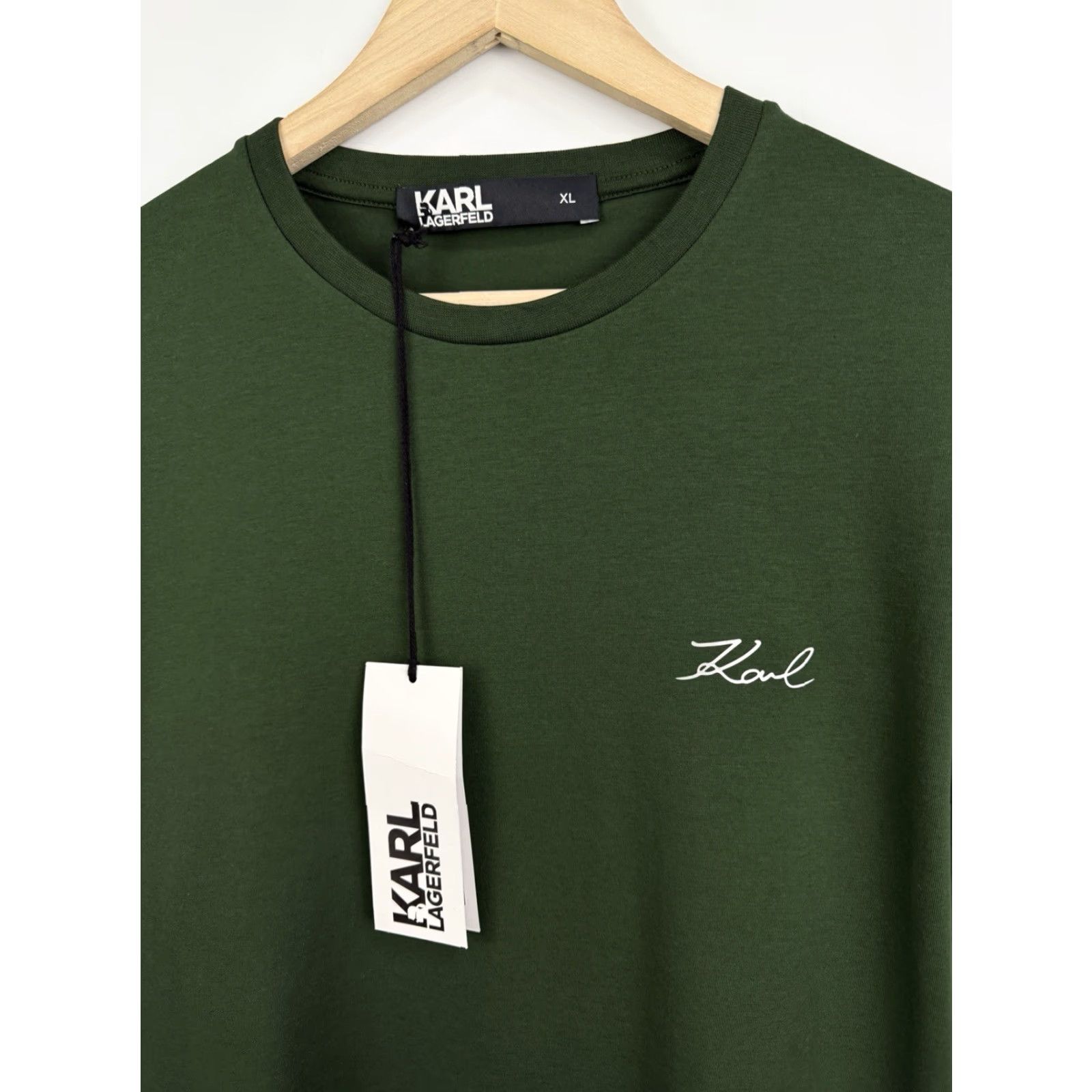 Karl Lagerfeld Karl Lagerfeld T-Shirt XL Green, Classic Luxury, Men, New with Tag, Rare, France Size US XL / EU 56 / 4 - 5 Thumbnail