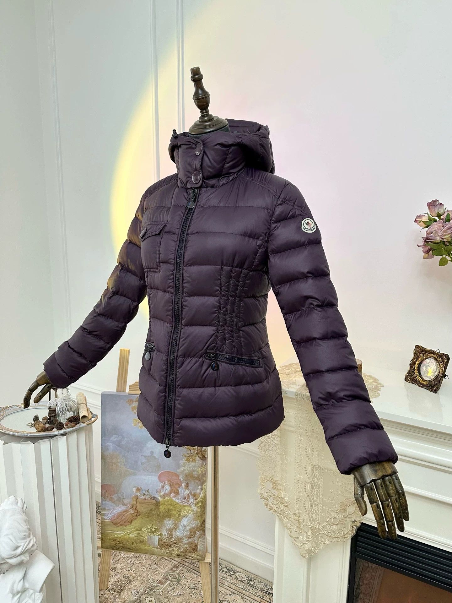 Moncler MONCLER women's deep purple slim down puffer jacket Size XS / US 0-2 / IT 36-38 - 3 Thumbnail