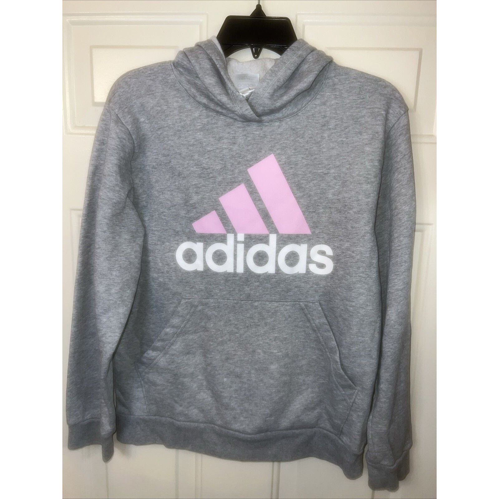 Adidas Adidas Fleece Hoodie Pullover Sweatshirt Gray Women's Large Size L / US 10 / IT 46 - 1 Thumbnail