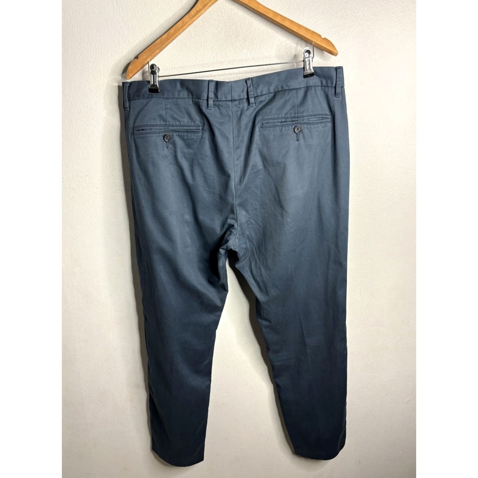 Bonobos Bonobos Pants Mens 36x30 Slim Chino Blue Tapered Leg Flat Front Zip Pocket Workwear Casual Size US 36 / EU 52 - 3 Thumbnail