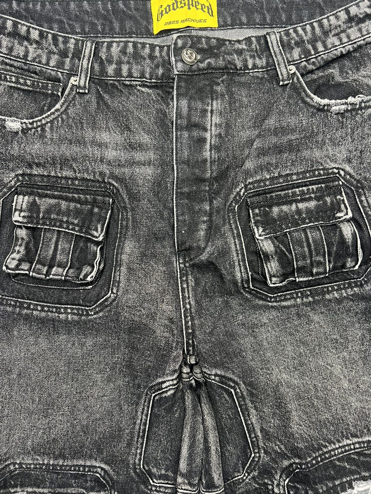Godspeed Godspeed Octagon Cargo Denim Shorts Size US 36 / EU 52 - 2 Thumbnail