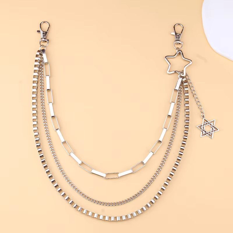 Jewelry Moon Star Skull Charm Belt Waist Chain Multi Layer Size ONE SIZE - 4 Thumbnail