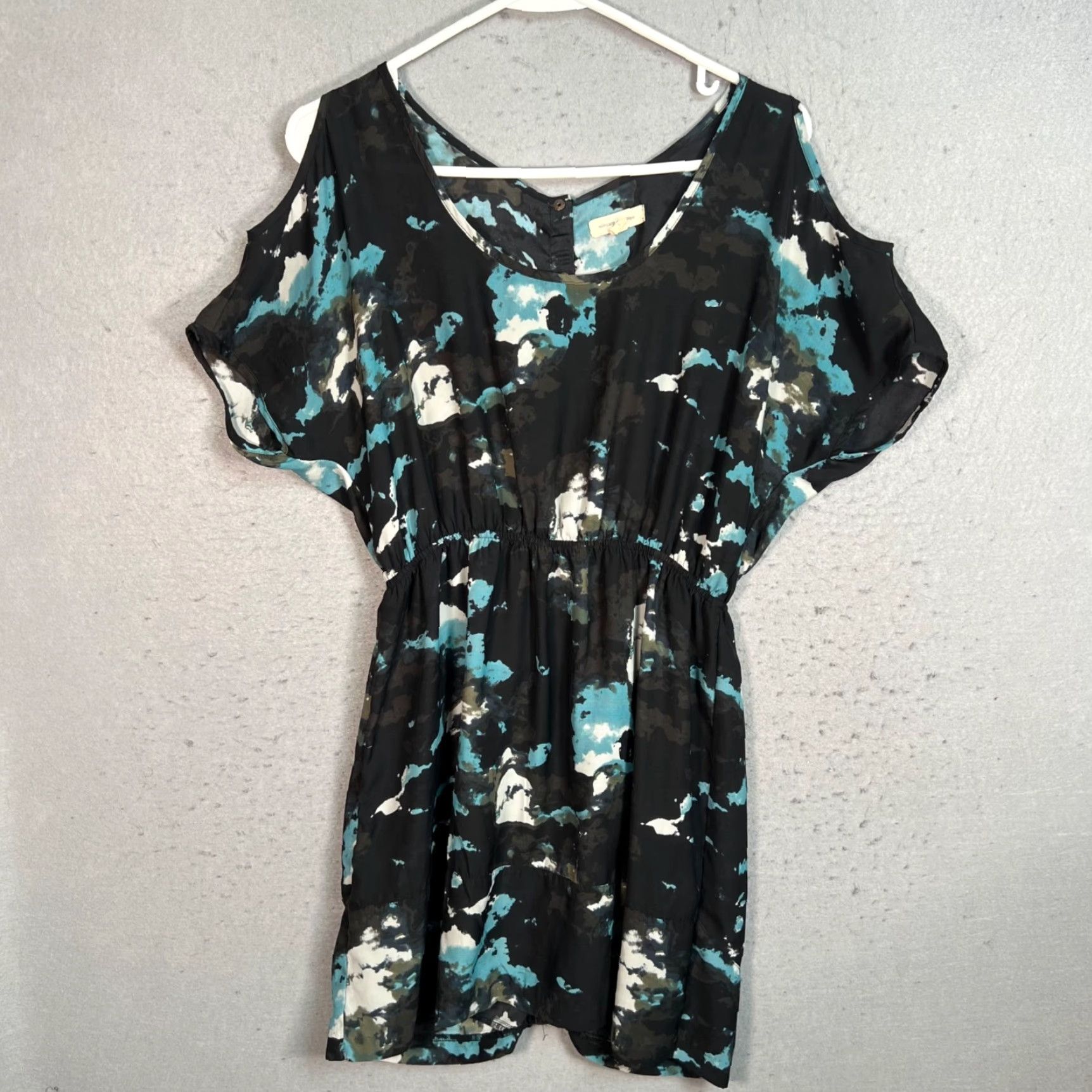Vintage Silence + Noise Womens Dress Small Black & Blue Abstract Print Size S / US 4 / IT 40 - 2 Thumbnail