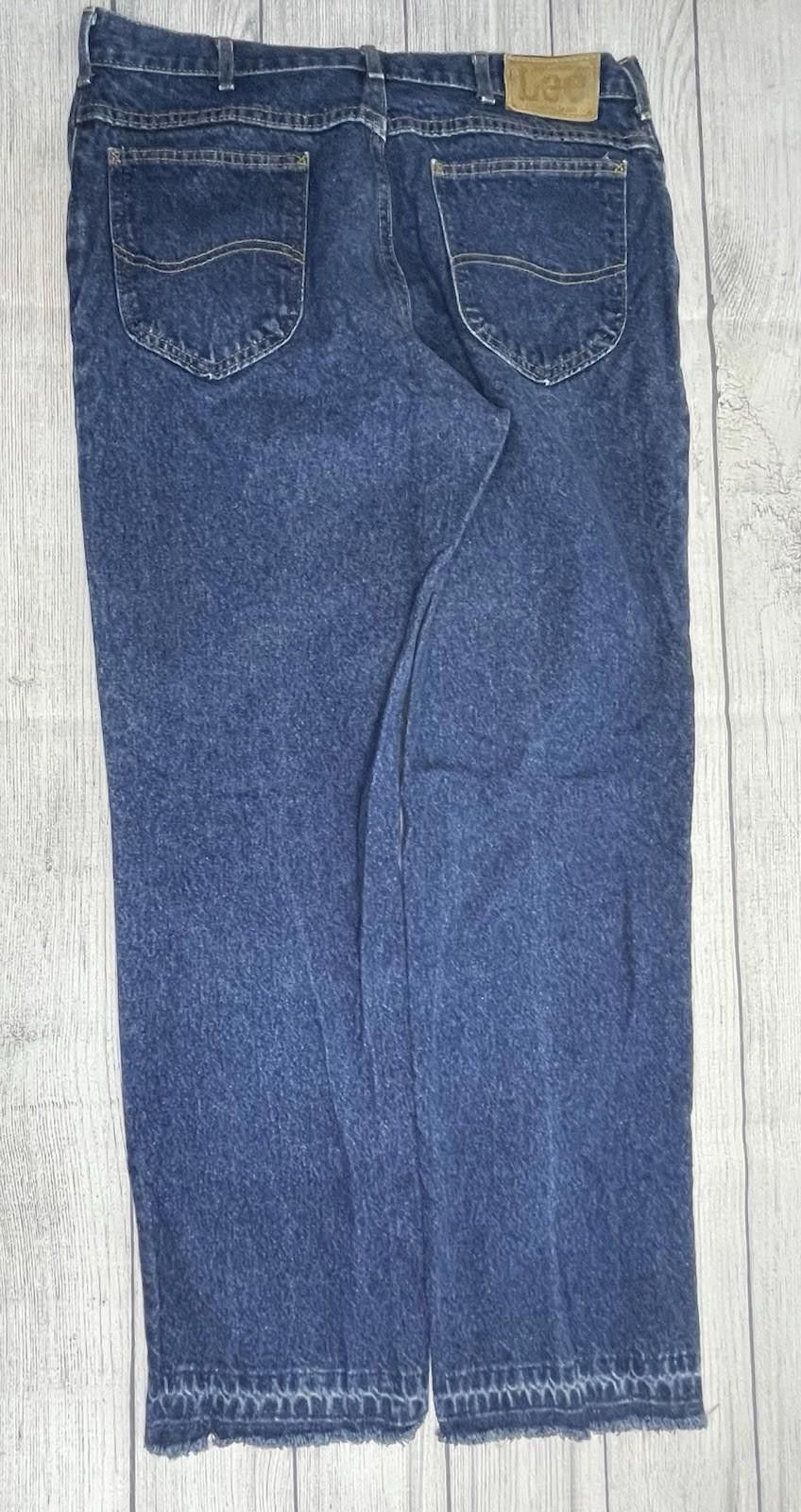 Lee Vintage Lee Jeans Mens 36x30 Dark Wash 80s Size US 36 / EU 52 - 3 Thumbnail