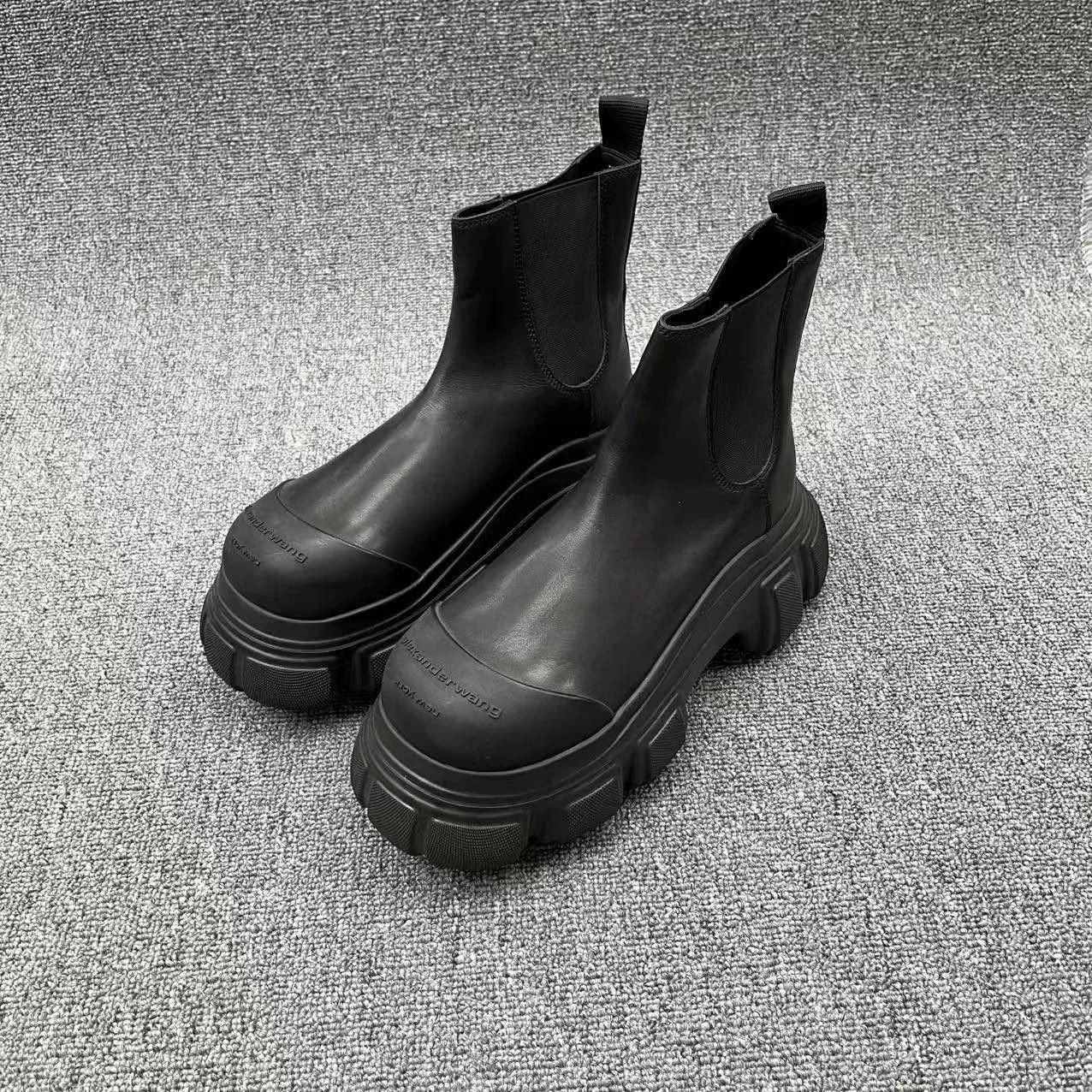 Alexander Wang Alexander Wang Black Leather Platform Chelsea Boots Size US 8 / IT 38 - 1 Thumbnail