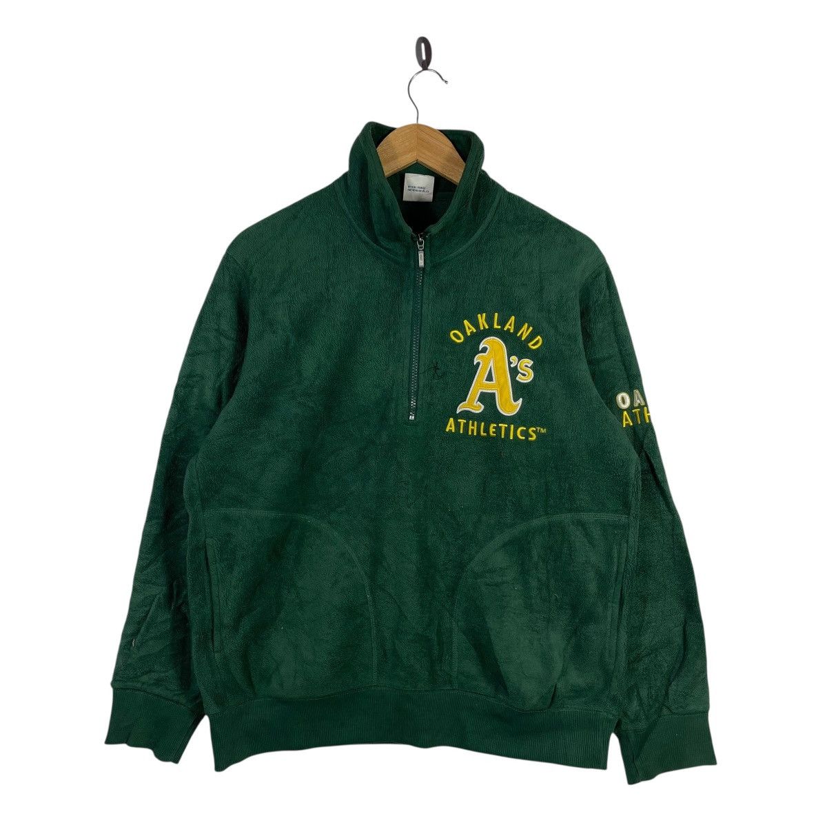 MLB Vintage Oakland Athletics MLB Quarter Zip Fleece Pullover Size US XL / EU 56 / 4 - 1 Thumbnail