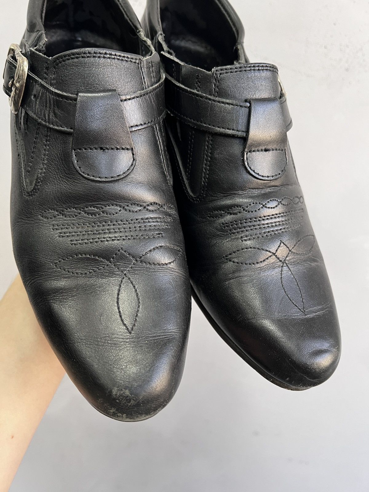 Guidi Guidi style black leather western classic avant garde moto Size US 8 / EU 41 - 4 Thumbnail