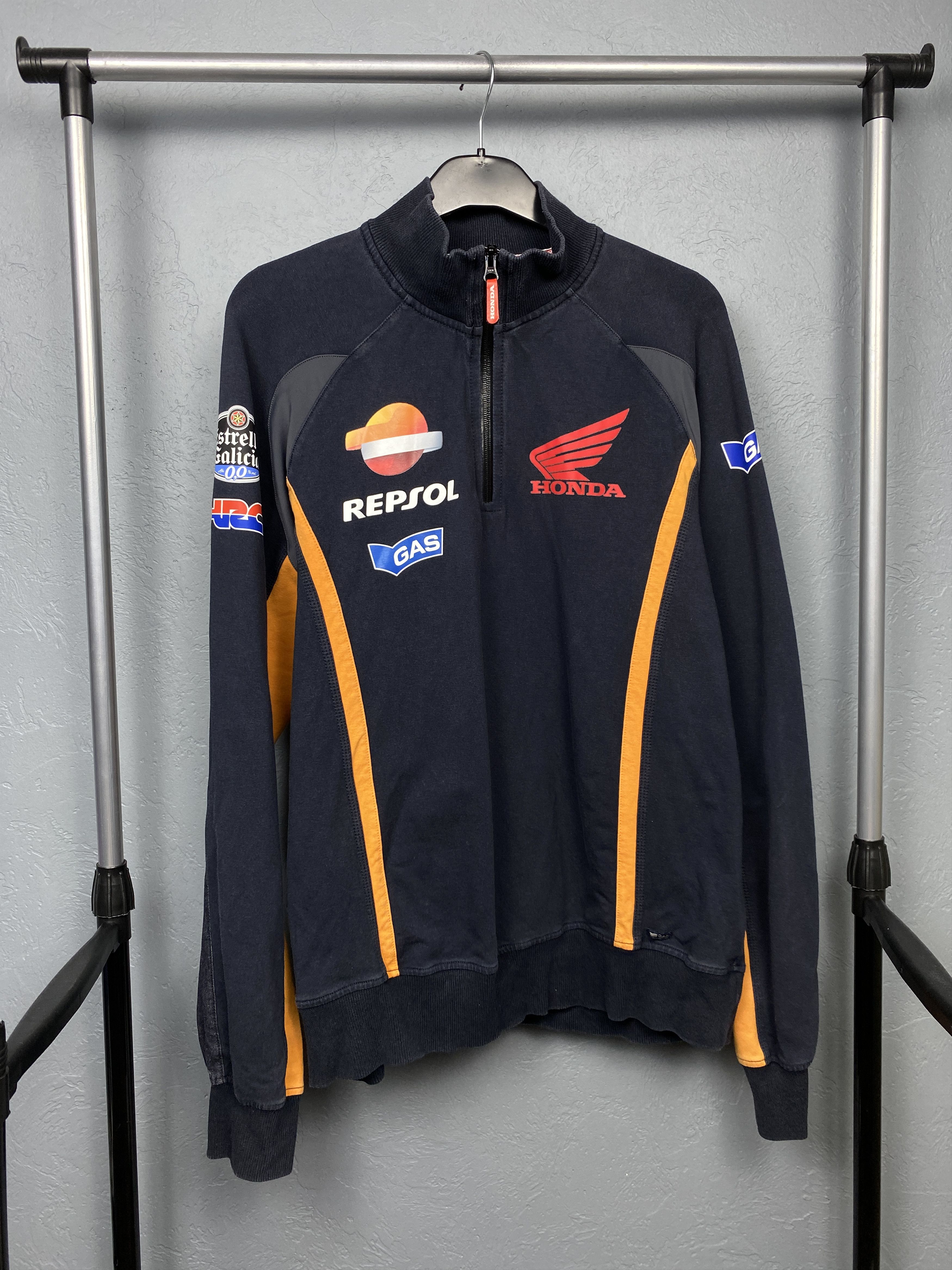Honda Honda Racing Team Vintage Mens 1\4 Zip Sweatshirt Size US XL / EU 56 / 4 - 1 Thumbnail