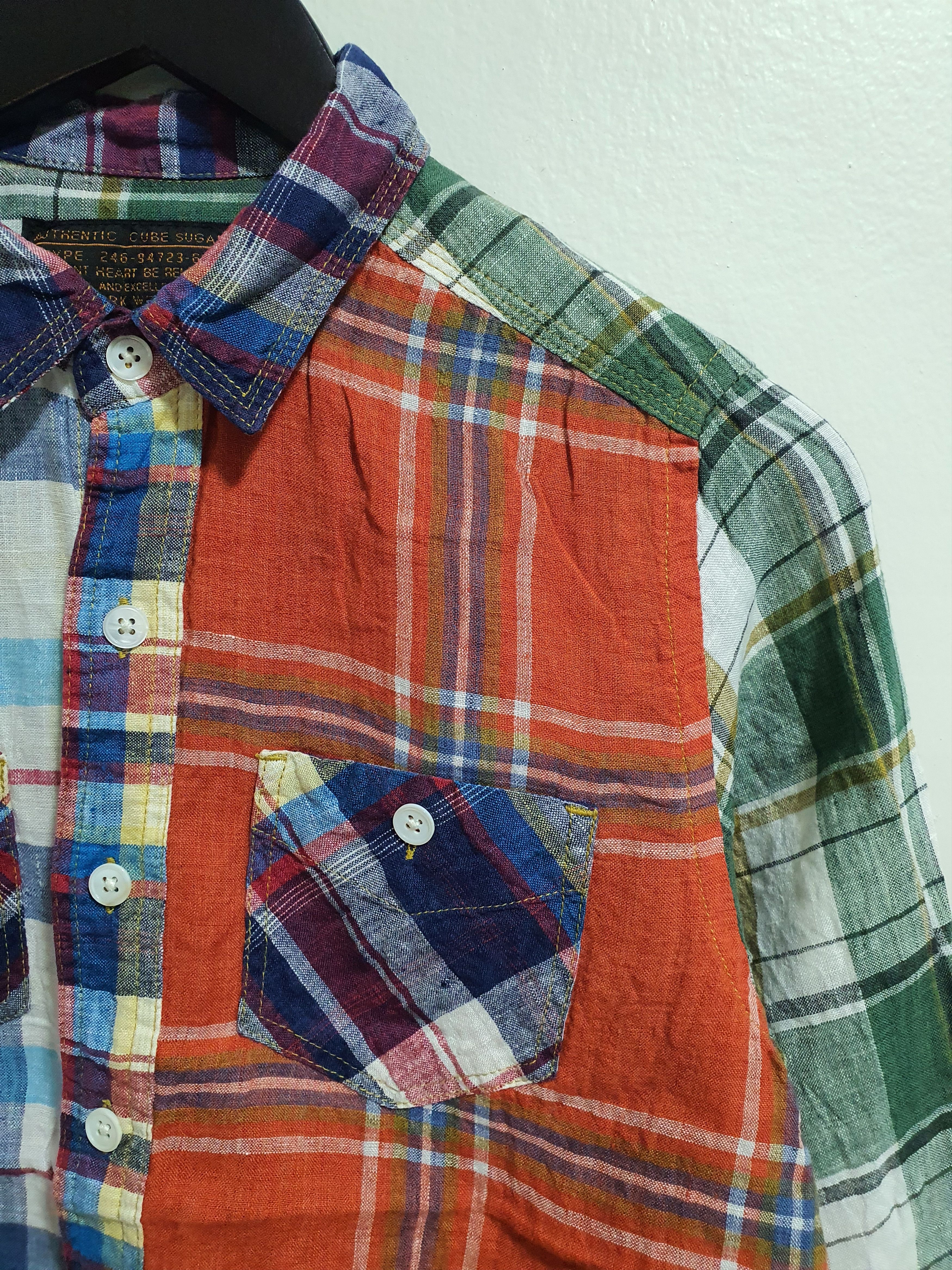 Japanese Brand CUBE SUGAR 19.5”/26” THIN CLOTH CHECKED SHIRT Size US M / EU 48-50 / 2 - 1 Thumbnail