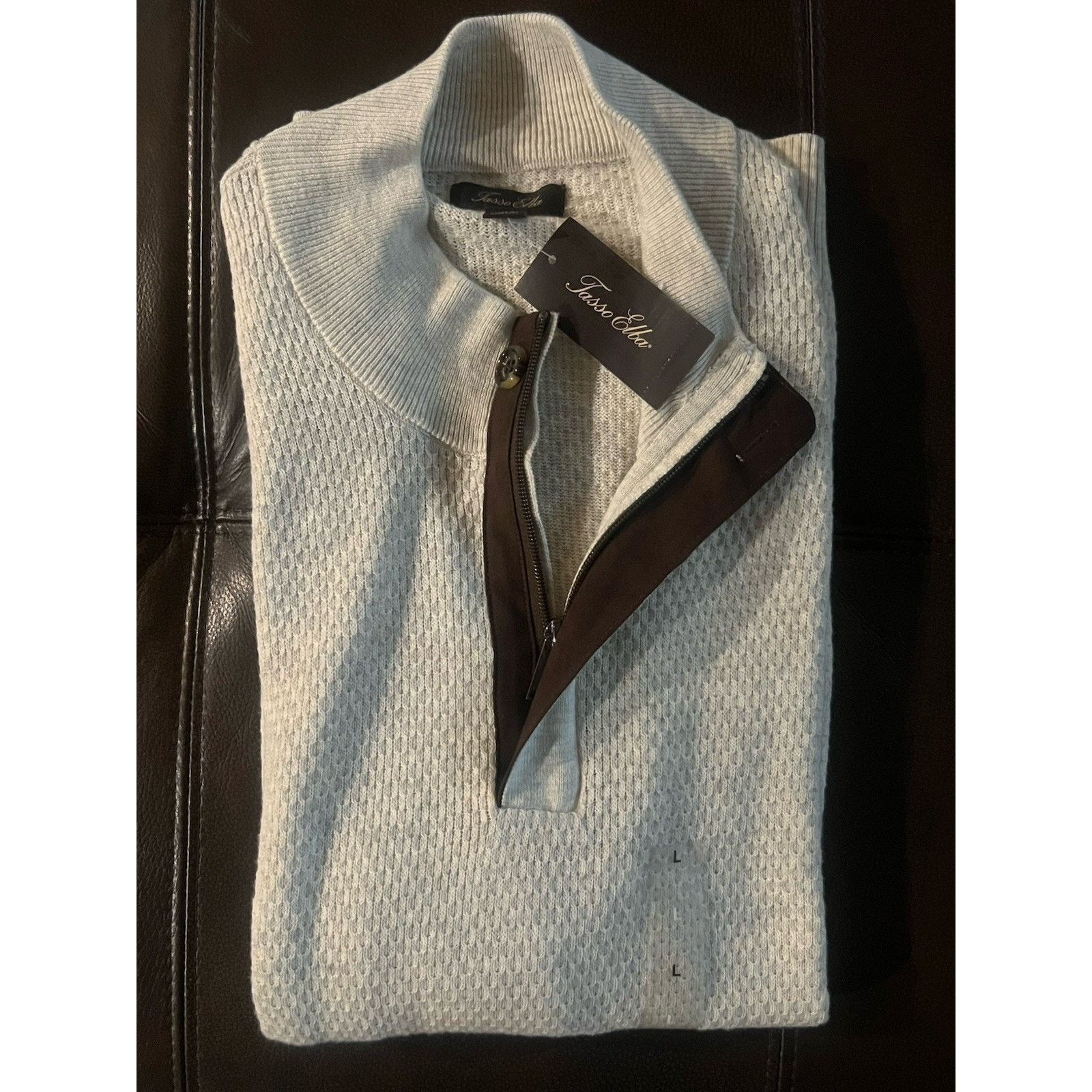 Tasso Elba NWT TASSO ELBA LUXURY YARN MENS 1/4 ZIP SWEATER Sz L Size US L / EU 52-54 / 3 - 2 Thumbnail