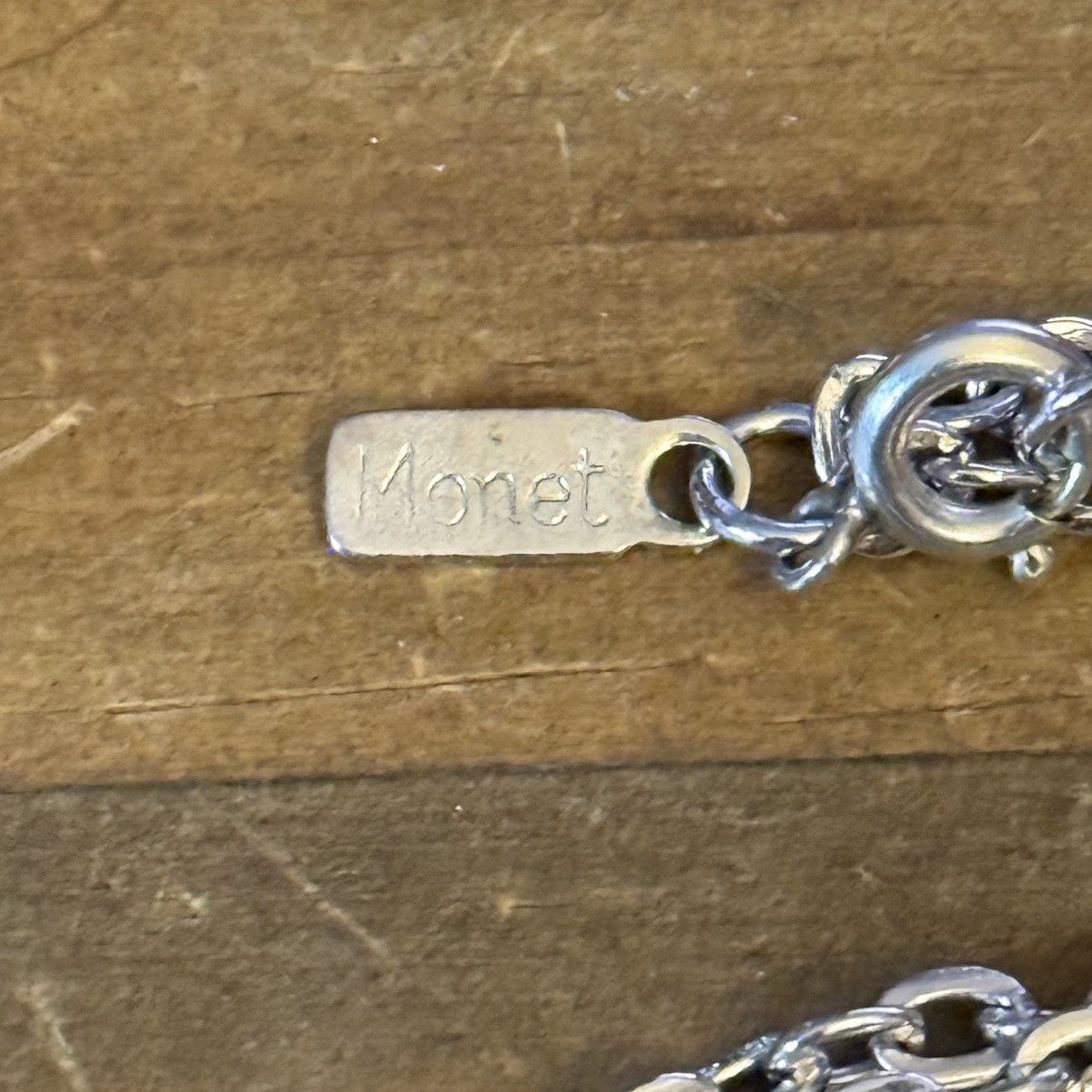 Monet Vintage Monet long silver tone station flower necklace Size ONE SIZE - 4 Thumbnail