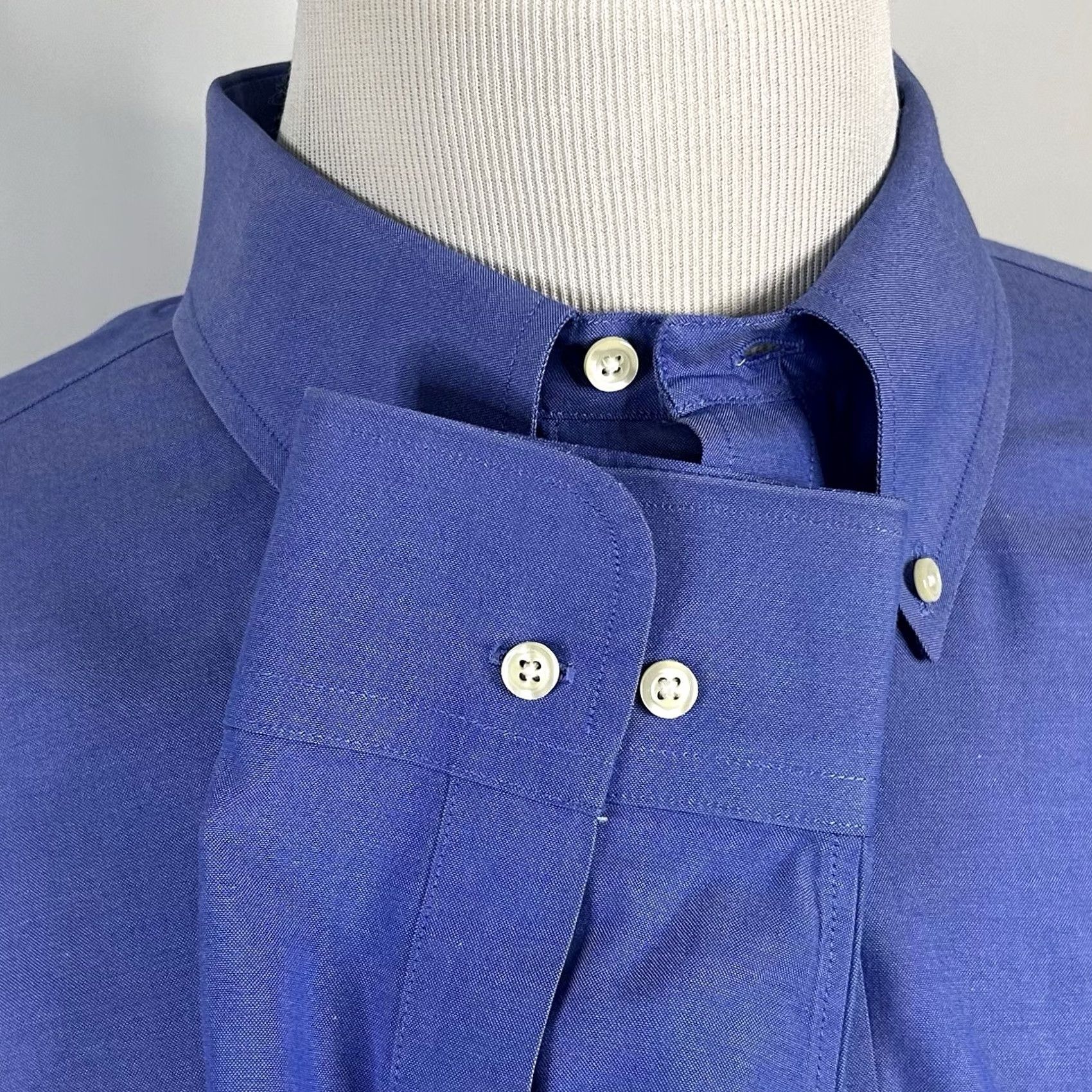 Brooks Brothers Brooks Brothers Dress Shirt Blue Button-Down 17.5 34/35 Regular Fit Non Iron Men Shirt Size 48R - 4 Thumbnail