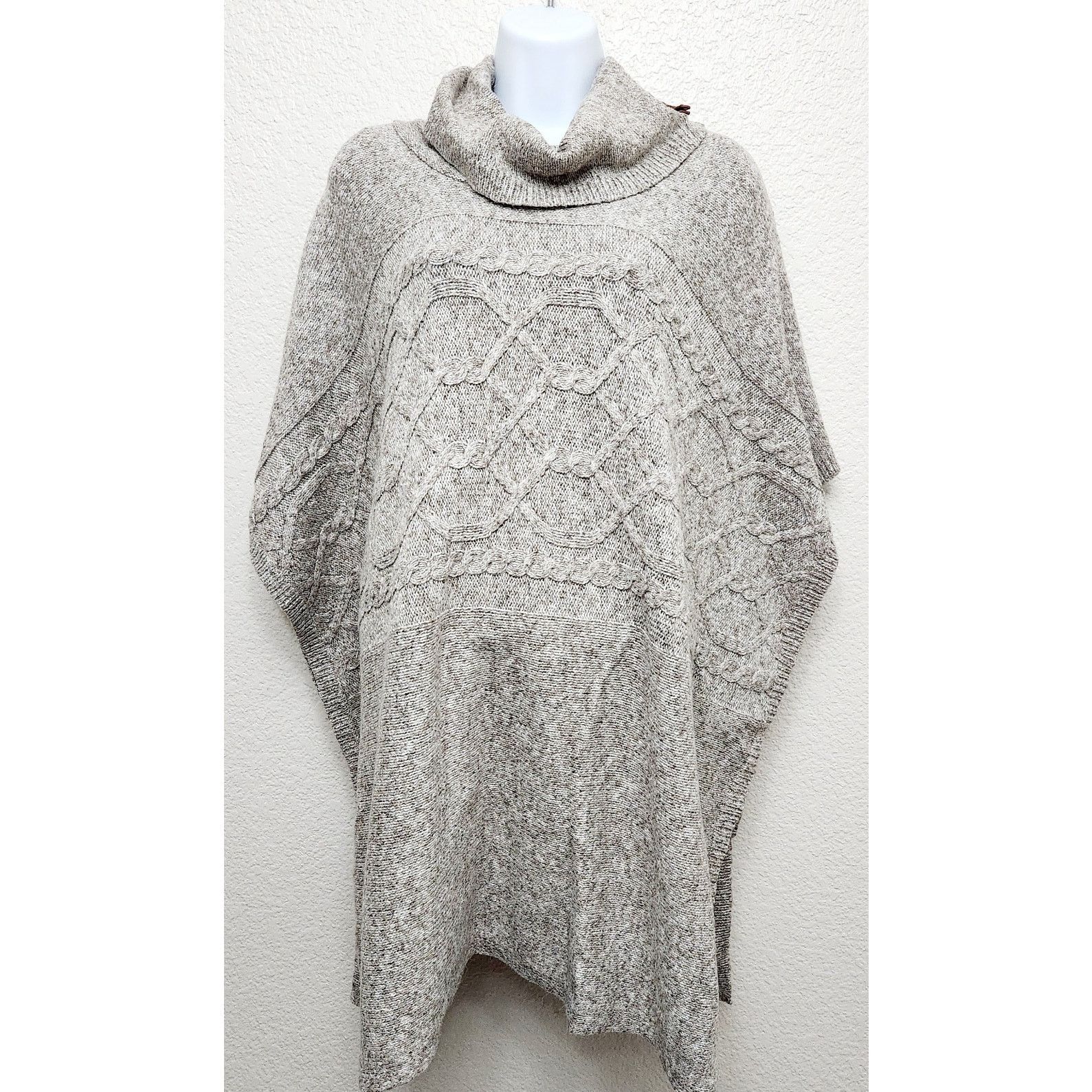 Other Westbound Tan Marled Cable Knit Cowl Neck Poncho XL Size XL / US 12-14 / IT 48-50 - 1 Thumbnail