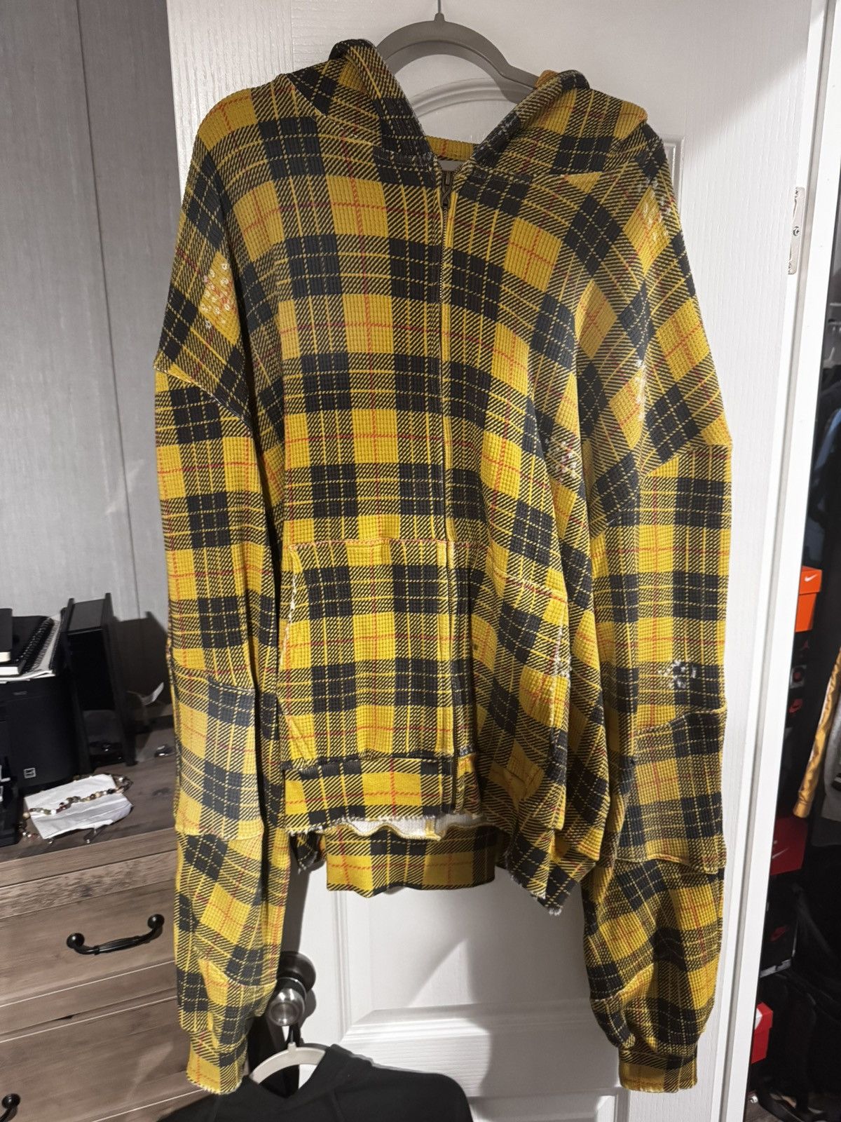 トップス XWORE / TARTAN YELLOW PLAID ZIP HOODIE トップス XWORE