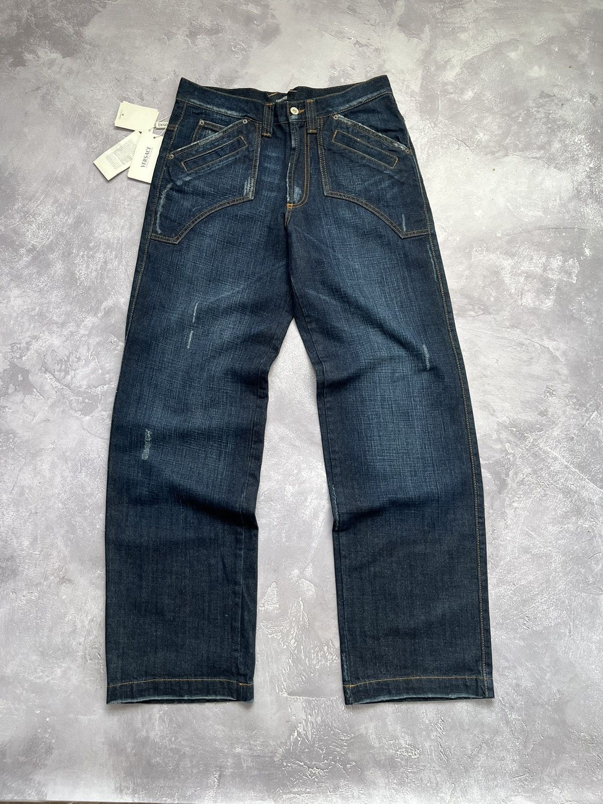 Versace Jeans Couture VINTAGE VERSACE JEANS COUTURE BAGGY PANTALONE VEST. DENIM Size US 30 / EU 46 - 2 Thumbnail