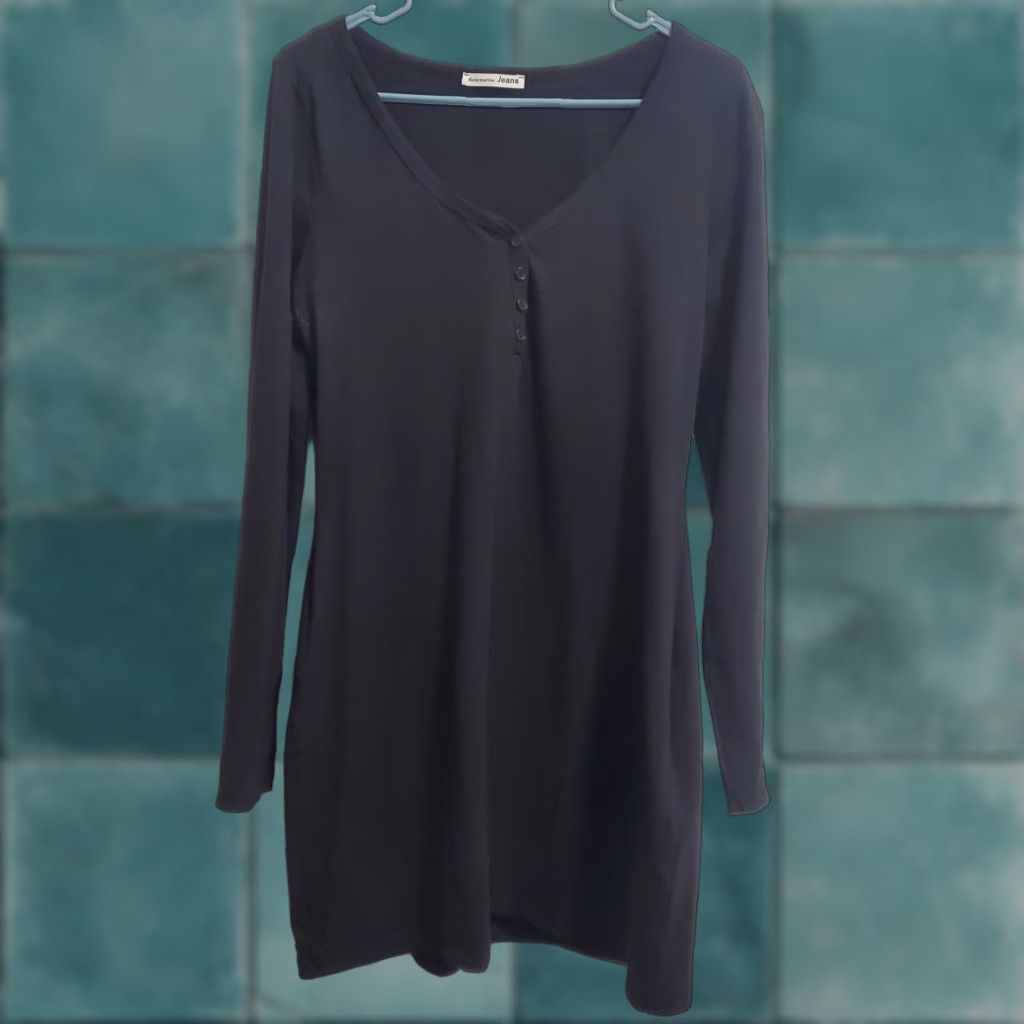 Reformation Reformation Jeans Dress Women XL Black Long Sleeve Organic Cotton Stretch Casual Size XL / US 12-14 / IT 48-50 - 1 Thumbnail