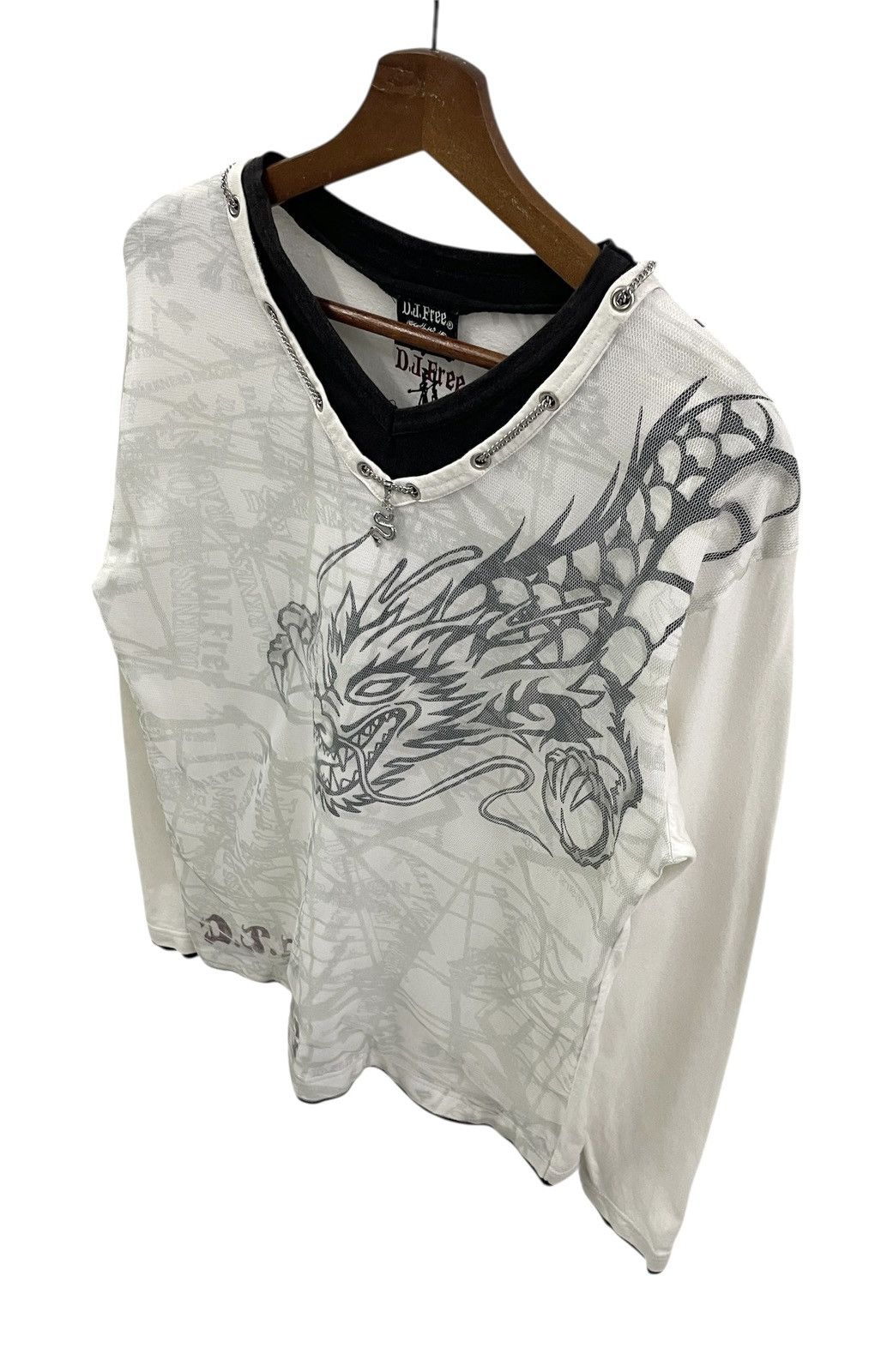 PPFM Vintage D.J.Free Japan Dragon Longsleeves Lace Tshirts Size US S / EU 44-46 / 1 - 2 Thumbnail