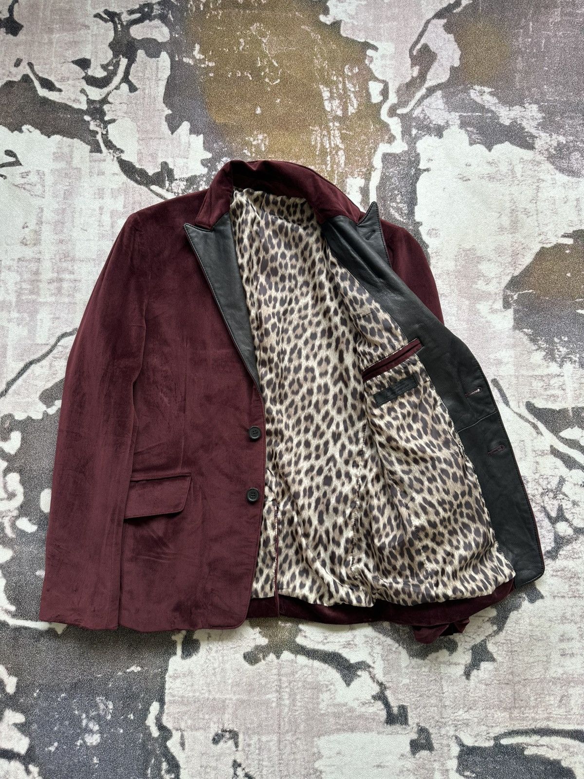 JACKROSE 00's Jackrose Luv Maison burgundy trim leather blazer Size US M / EU 48-50 / 2 - 3 Thumbnail